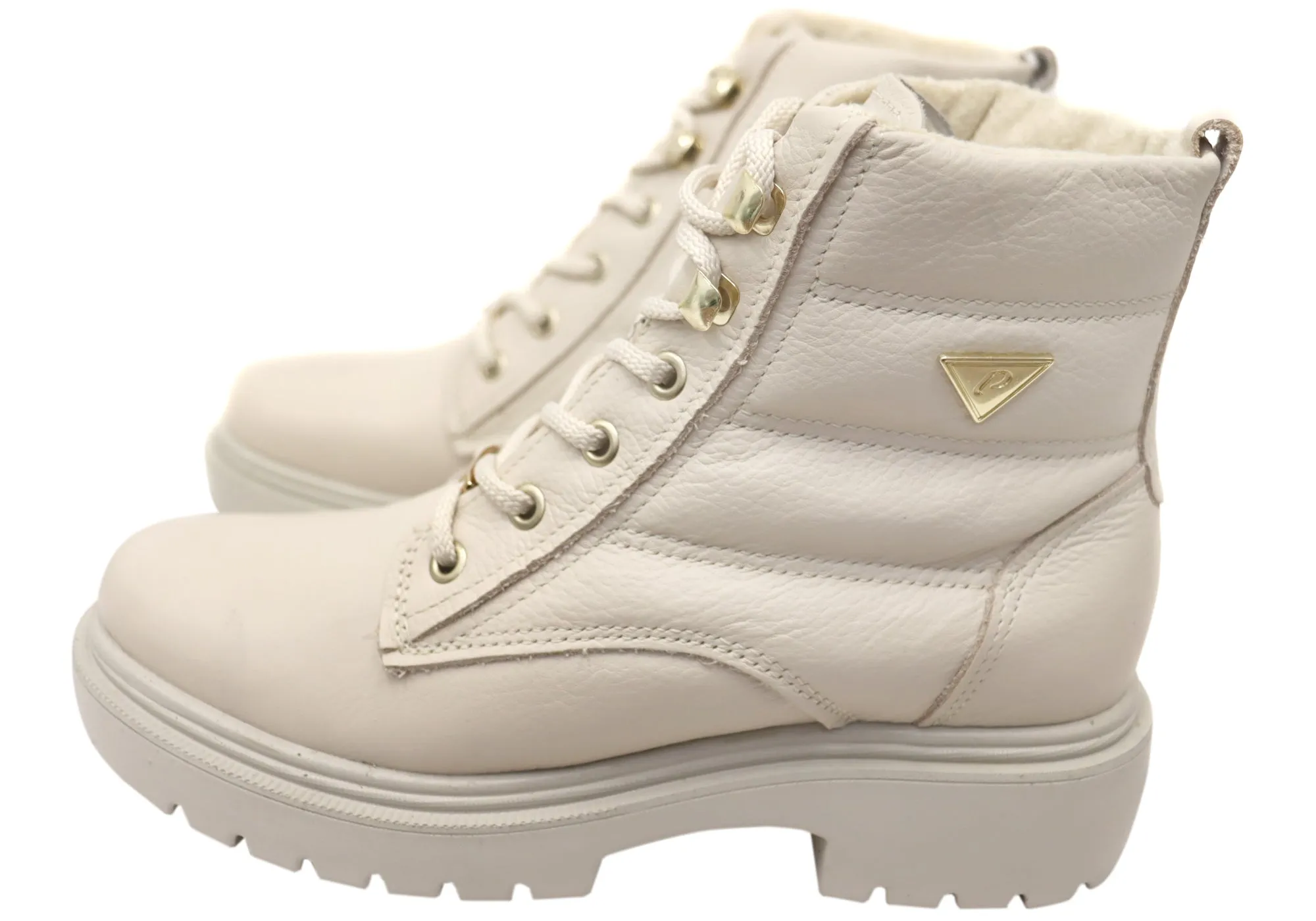 Pegada Continue Damen Brasilianische Leder Plateau-Stiefeletten Pegada Schuhe