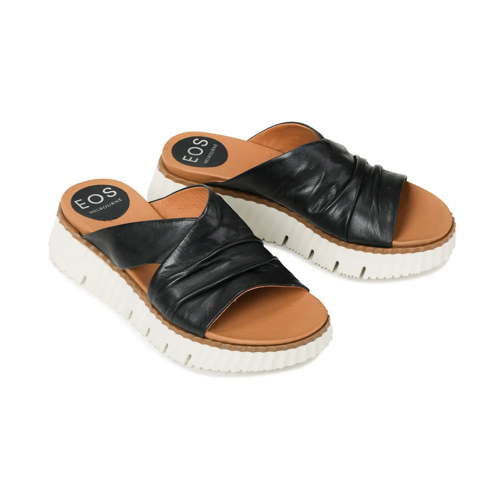 PELA LEDER-SLIDES SANDALEN