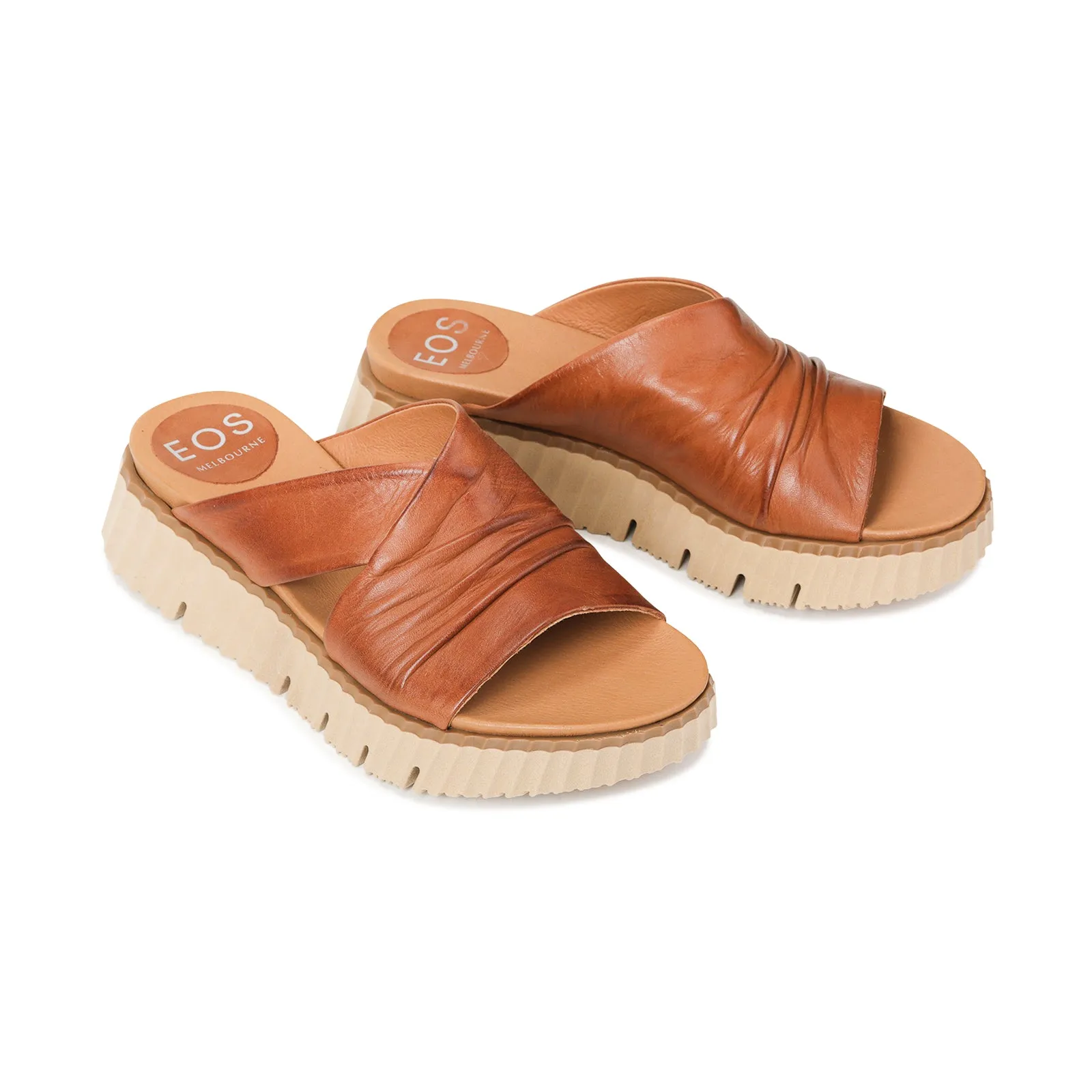 PELA LEDER-SLIDES SANDALEN