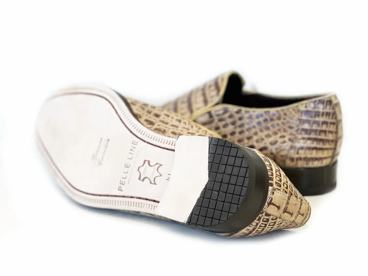 Pelle Exotics Crocodile Slip-On Loafer Taube