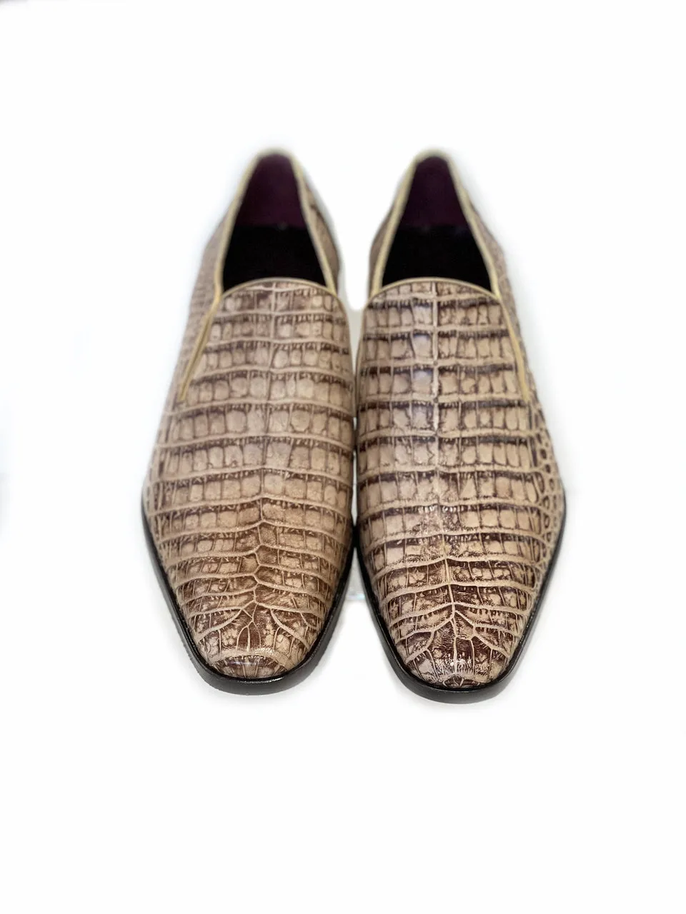 Pelle Exotics Crocodile Slip-On Loafer Taube