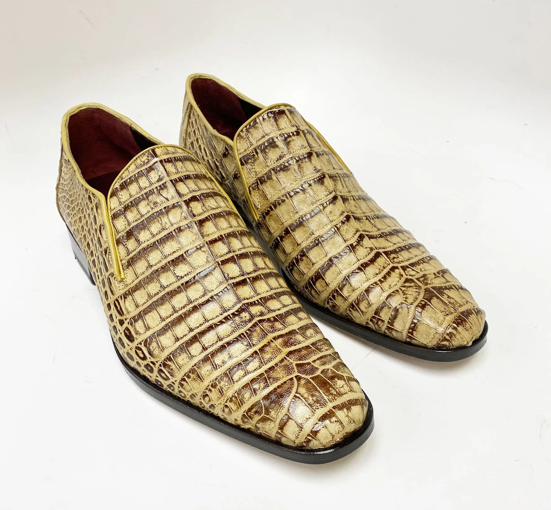 Pelle Exotics Crocodile Slip-On Loafer Taube