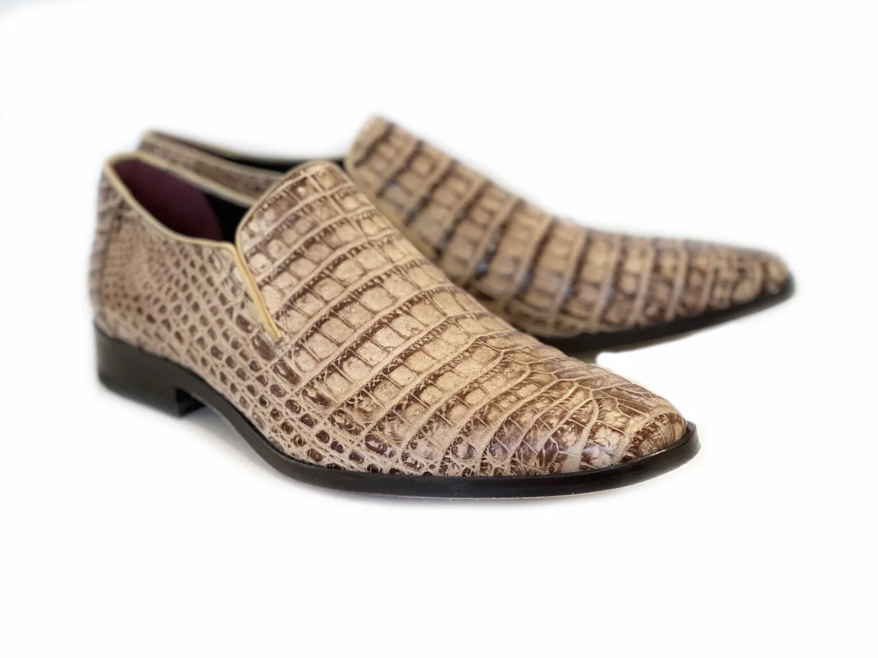 Pelle Exotics Crocodile Slip-On Loafer Taube