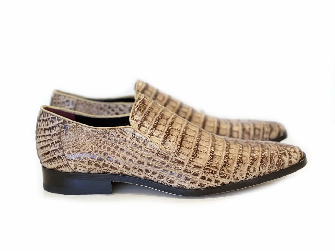 Pelle Exotics Crocodile Slip-On Loafer Taube