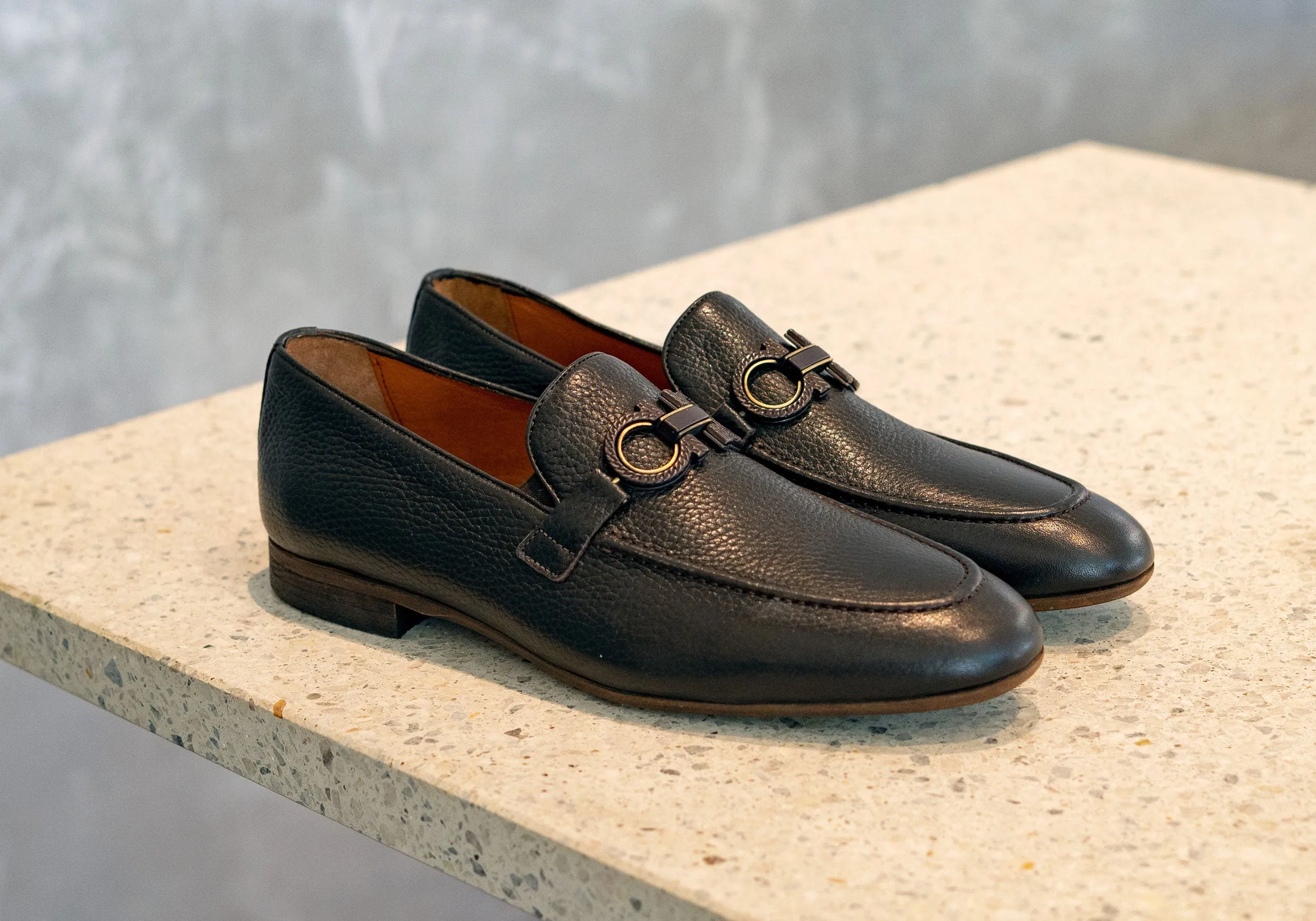 Pelle Rindleder-Loafer Dunkelbraun/Braun