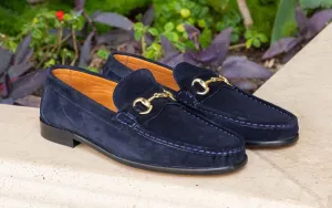 Pelle Wildleder Loafer Marineblau