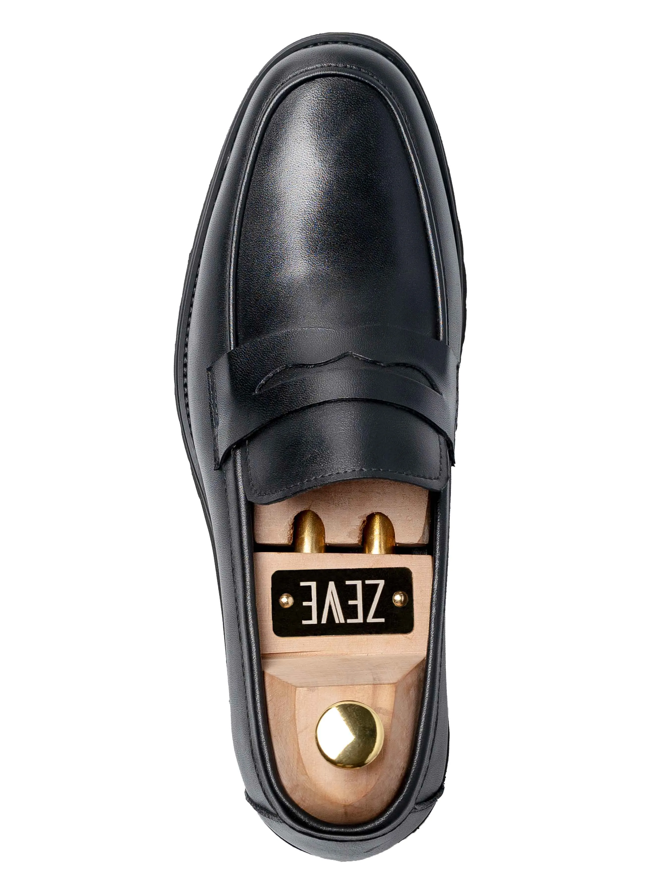 Penny Loafer - Schwarzes Leder (Eva Combat)
