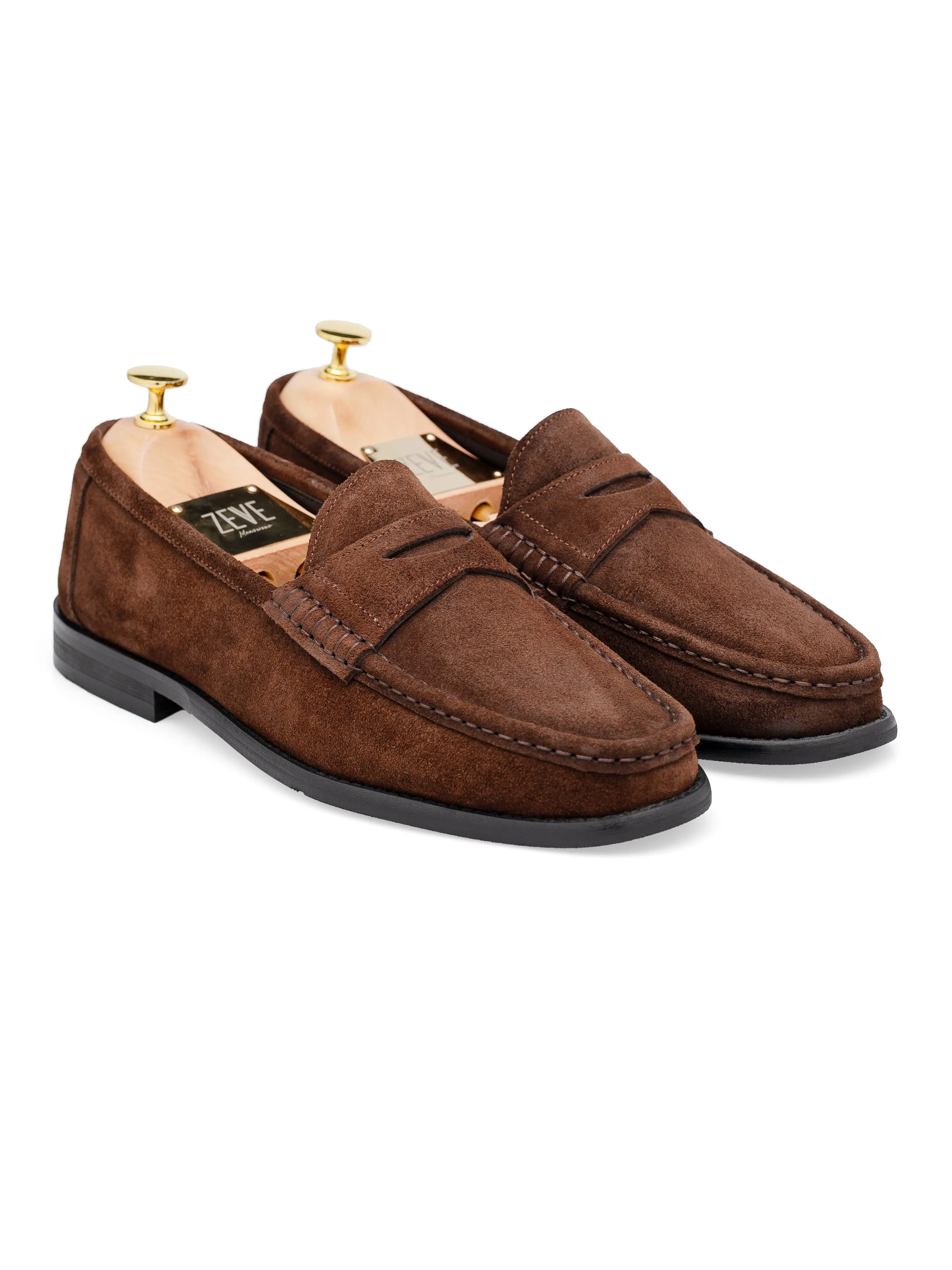 Penny Moccasin Loafer - Tabakbraunes Wildleder