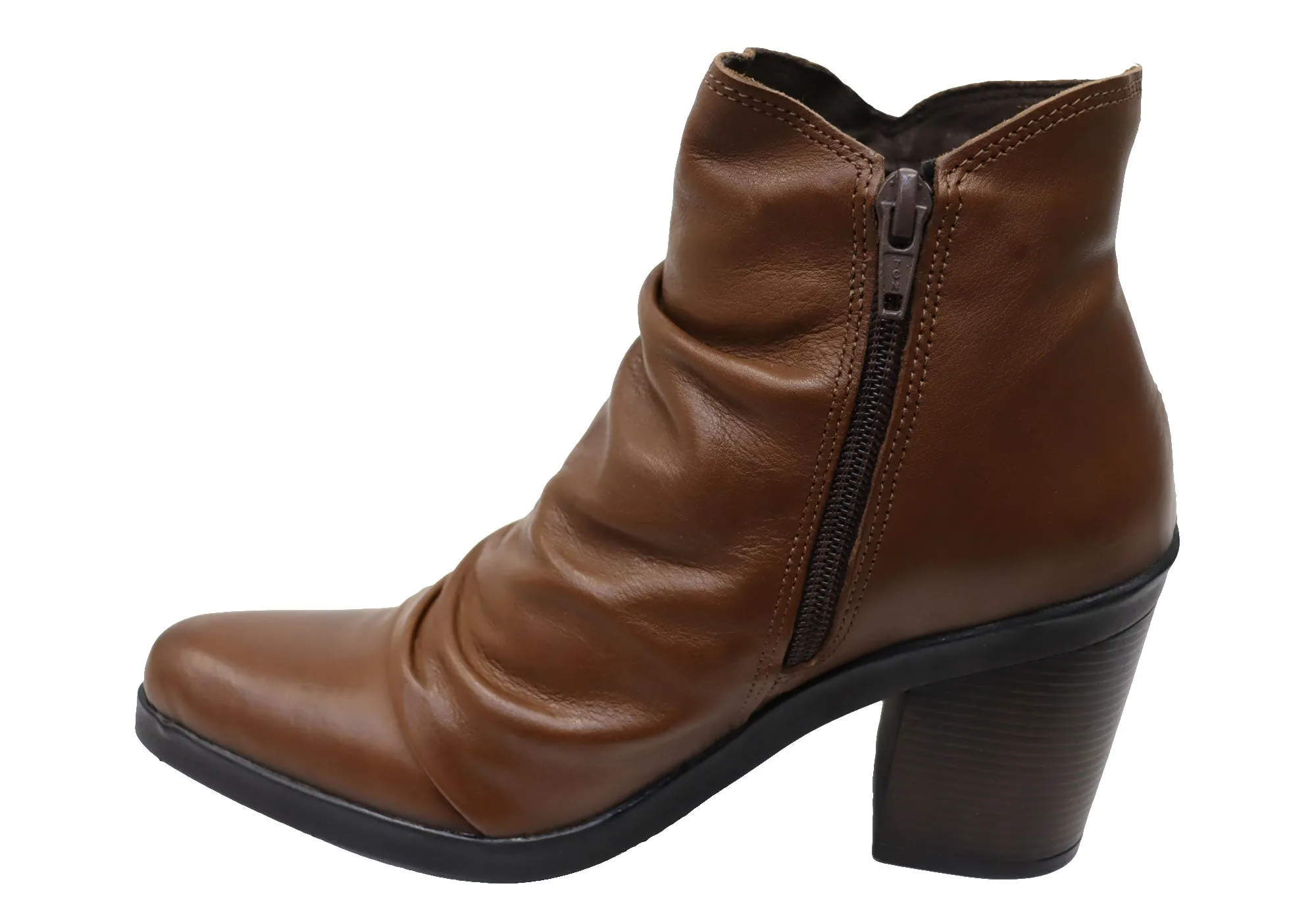 Perlatto Hilton Damen Bequeme Leder-Knöchelstiefel Hergestellt in Brasilien Perlatto Schuhe