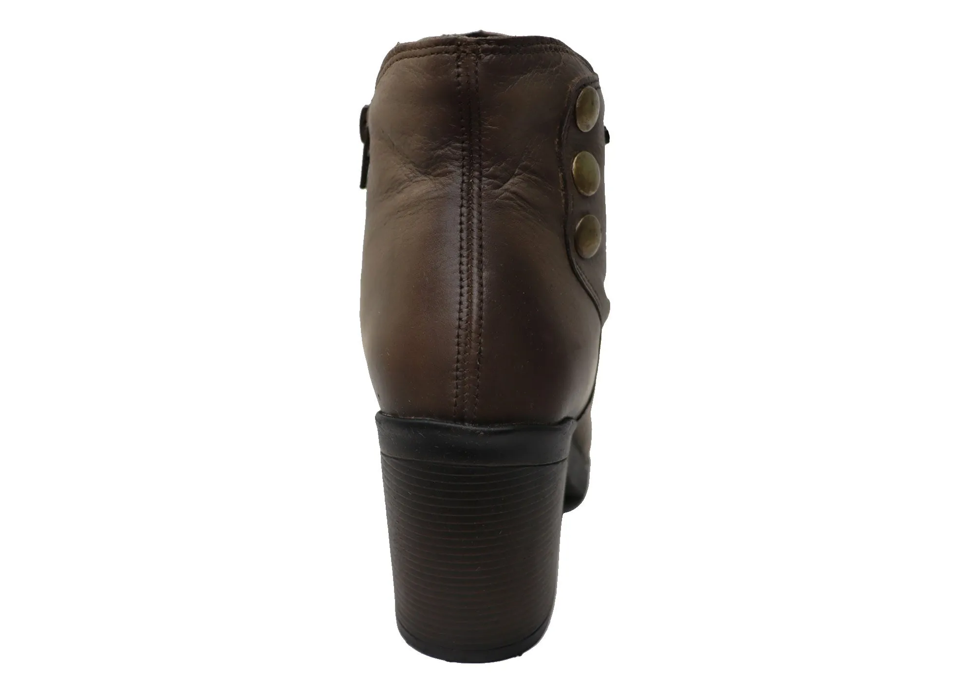 Perlatto Hilton Damen Bequeme Leder-Knöchelstiefel Hergestellt in Brasilien Perlatto Schuhe