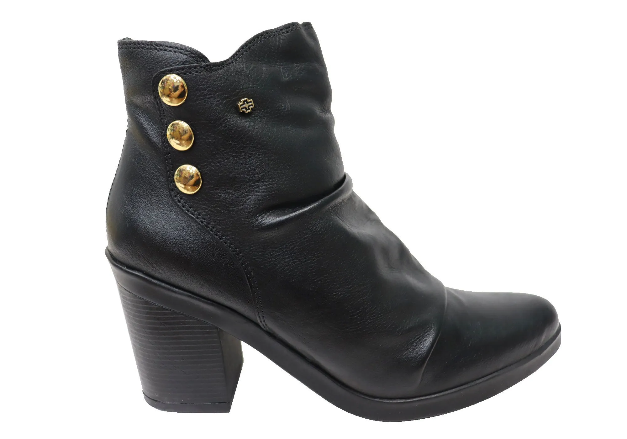 Perlatto Hilton Damen Bequeme Leder-Knöchelstiefel Hergestellt in Brasilien Perlatto Schuhe