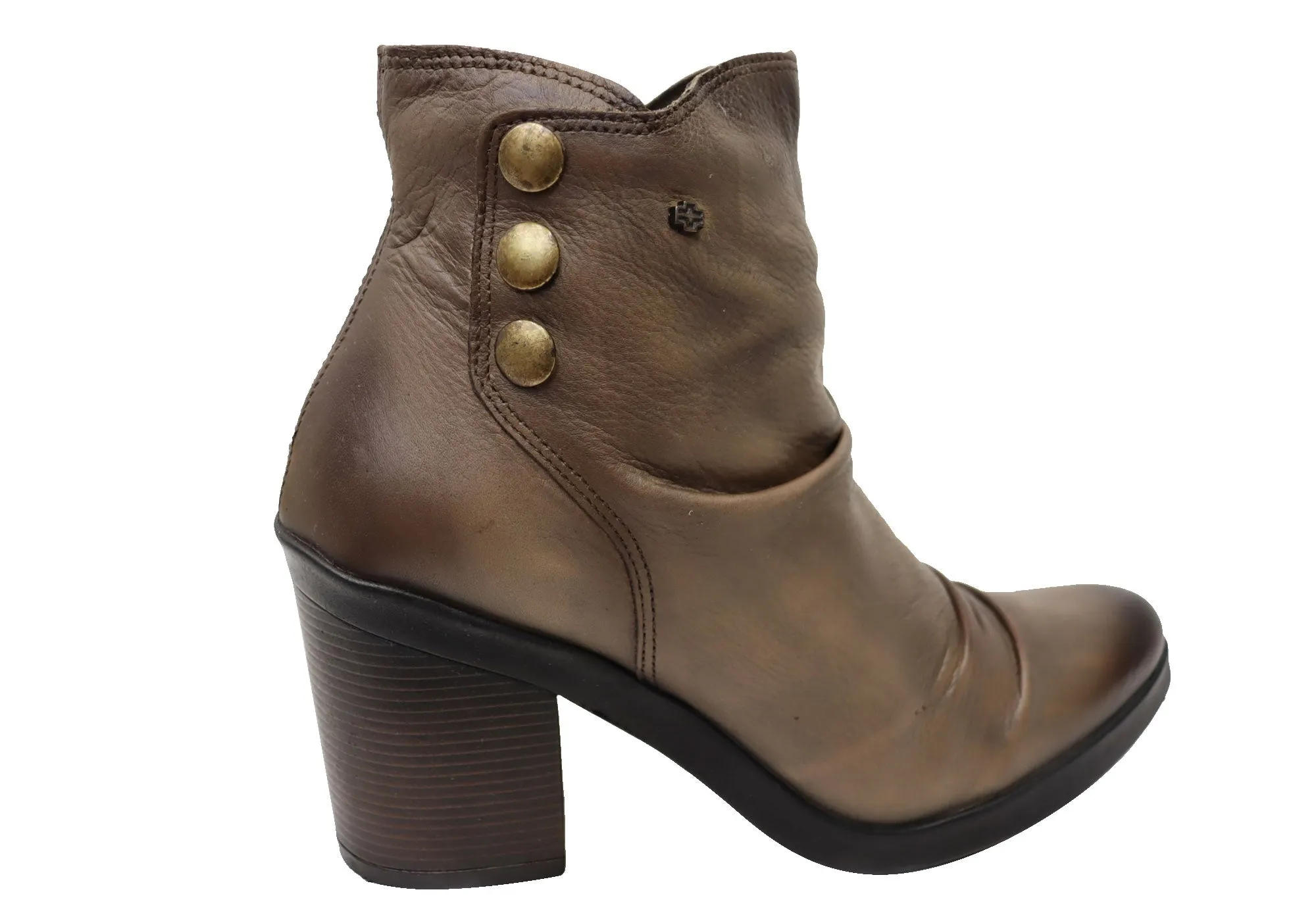 Perlatto Hilton Damen Bequeme Leder-Knöchelstiefel Hergestellt in Brasilien Perlatto Schuhe