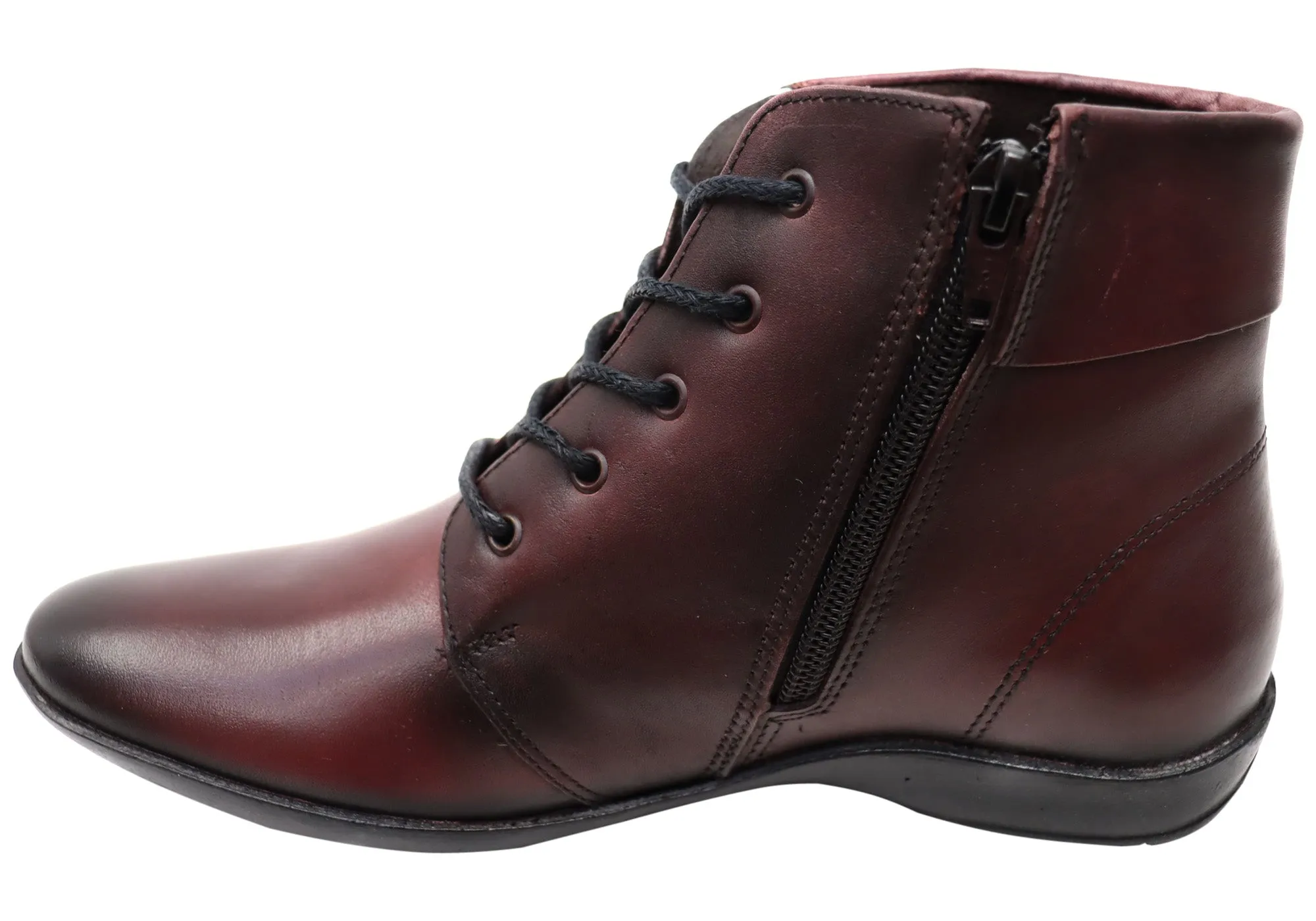 Perlatto Marie Damen Bequeme Leder Knöchelstiefel Hergestellt in Brasilien Perlatto Schuhe