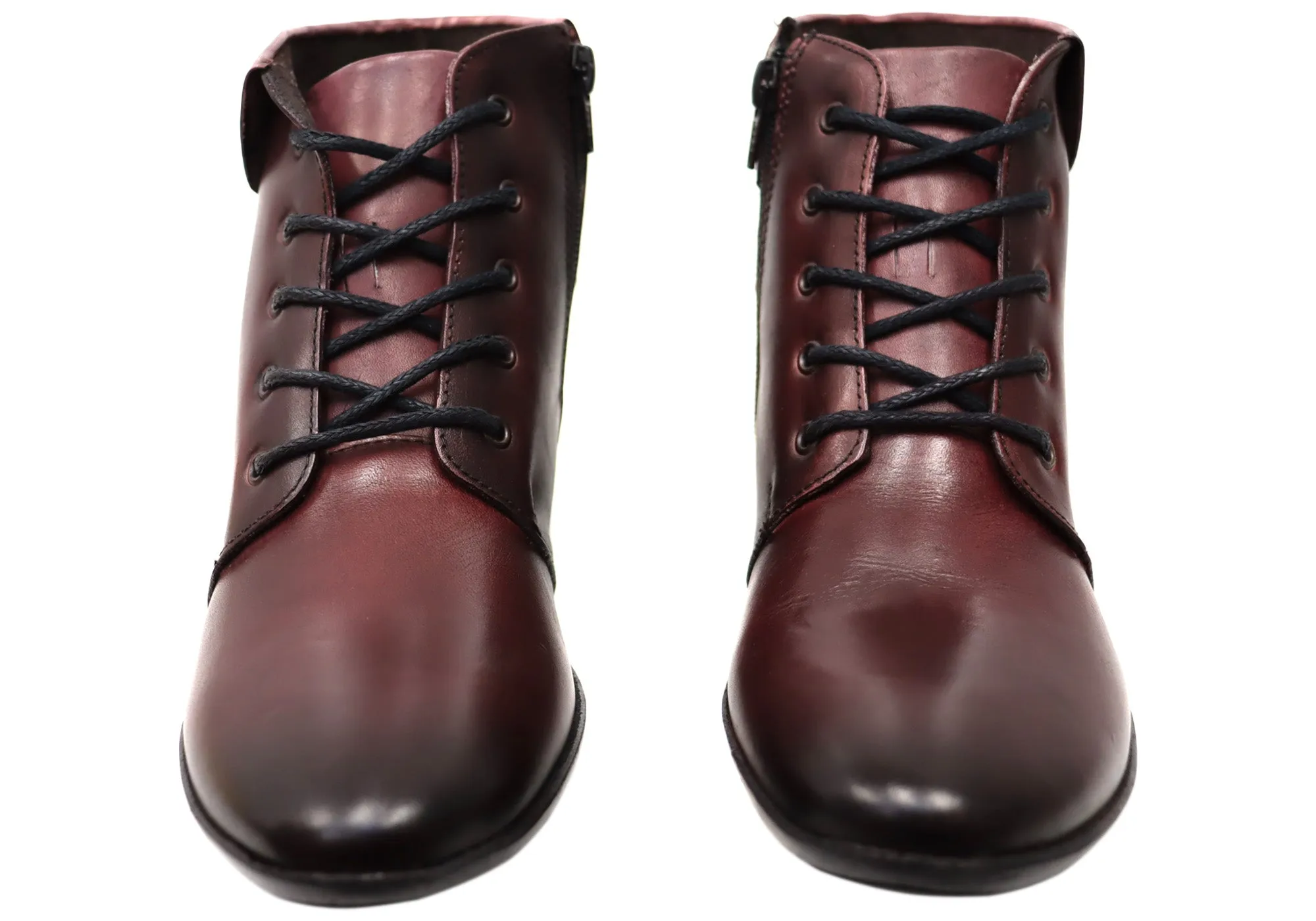 Perlatto Marie Damen Bequeme Leder Knöchelstiefel Hergestellt in Brasilien Perlatto Schuhe