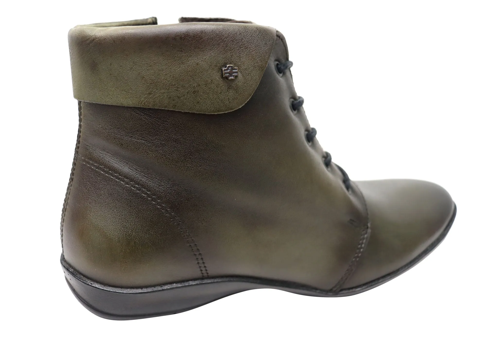 Perlatto Marie Damen Bequeme Leder Knöchelstiefel Hergestellt in Brasilien Perlatto Schuhe