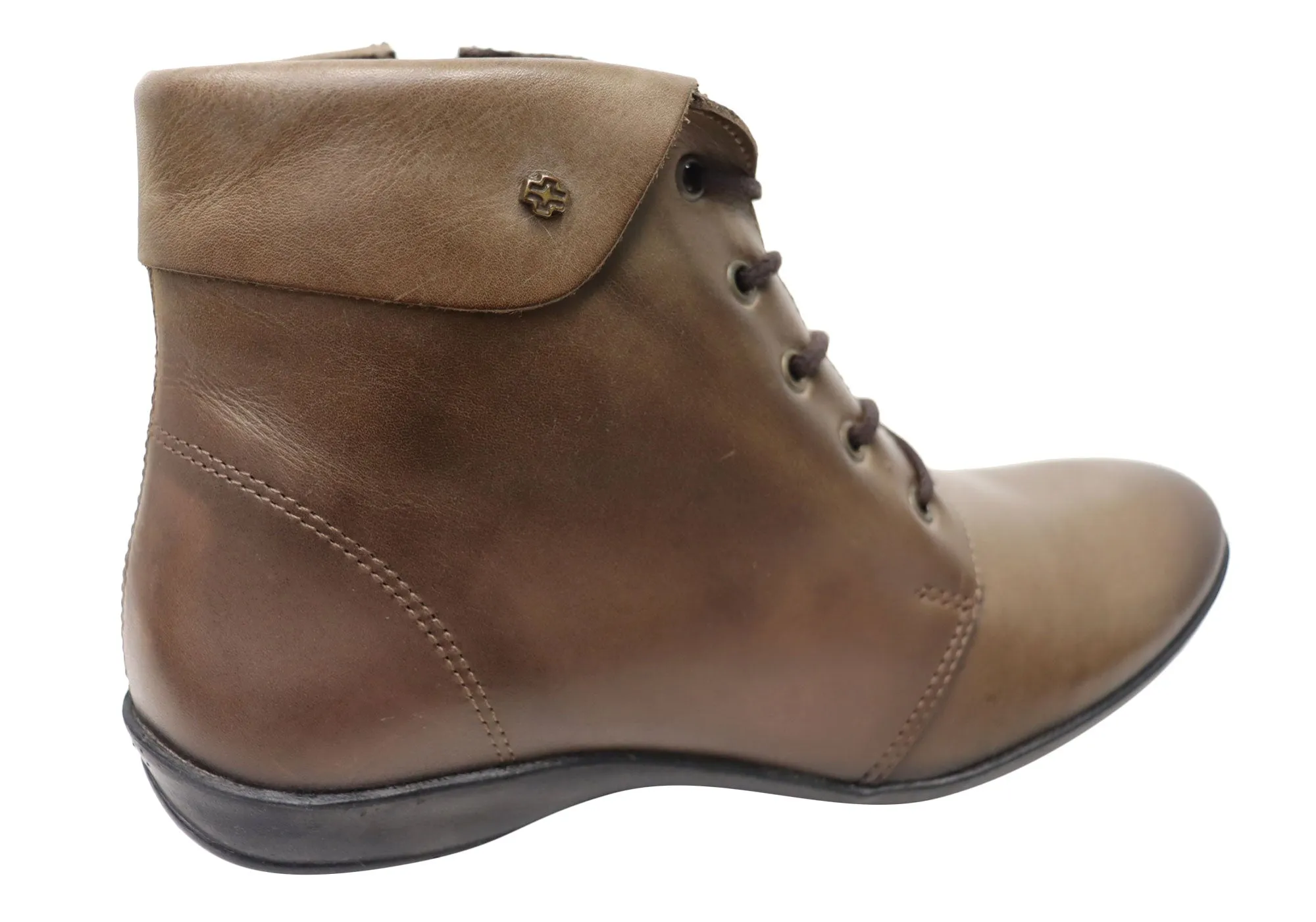 Perlatto Marie Damen Bequeme Leder Knöchelstiefel Hergestellt in Brasilien Perlatto Schuhe