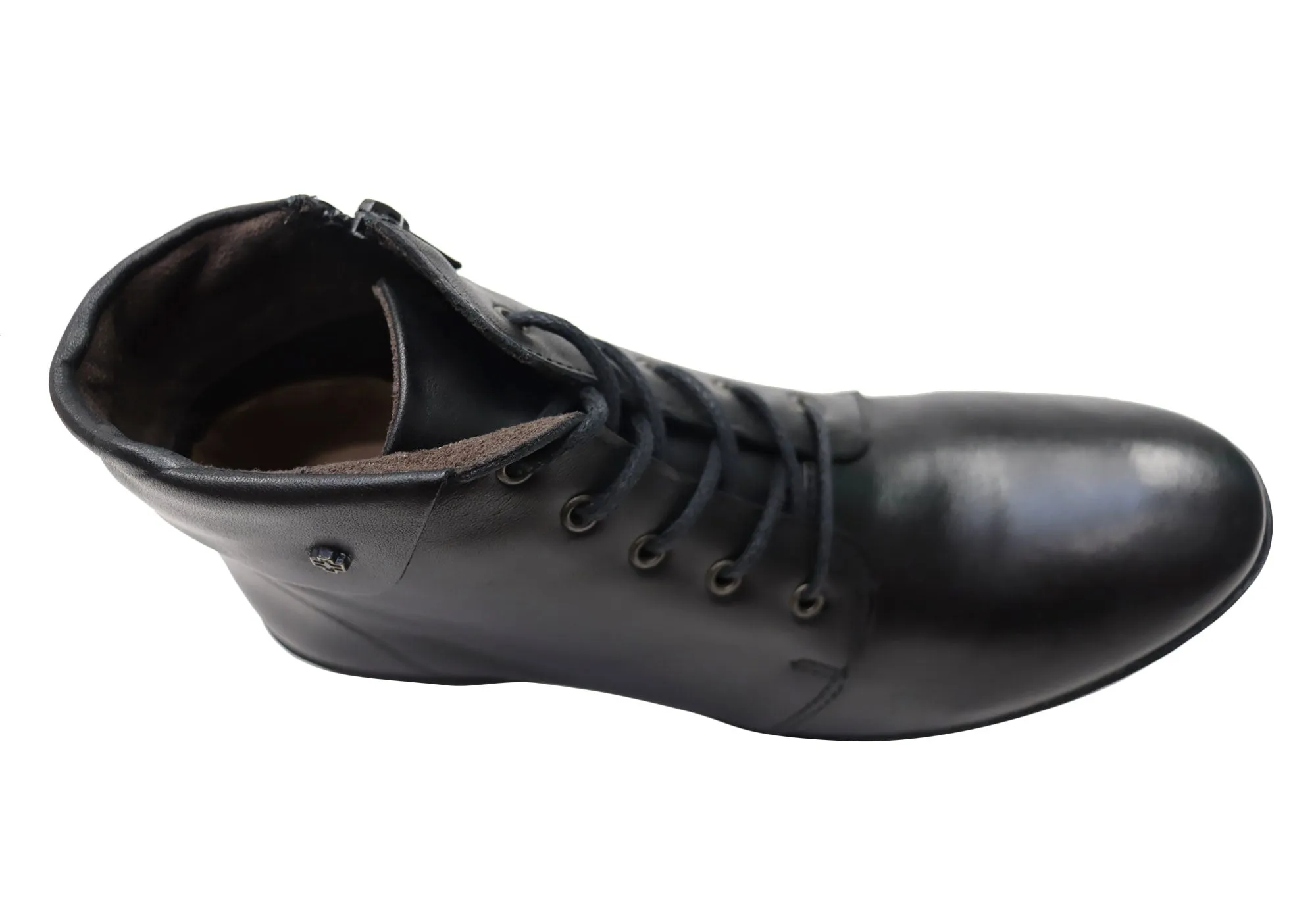 Perlatto Marie Damen Bequeme Leder Knöchelstiefel Hergestellt in Brasilien Perlatto Schuhe