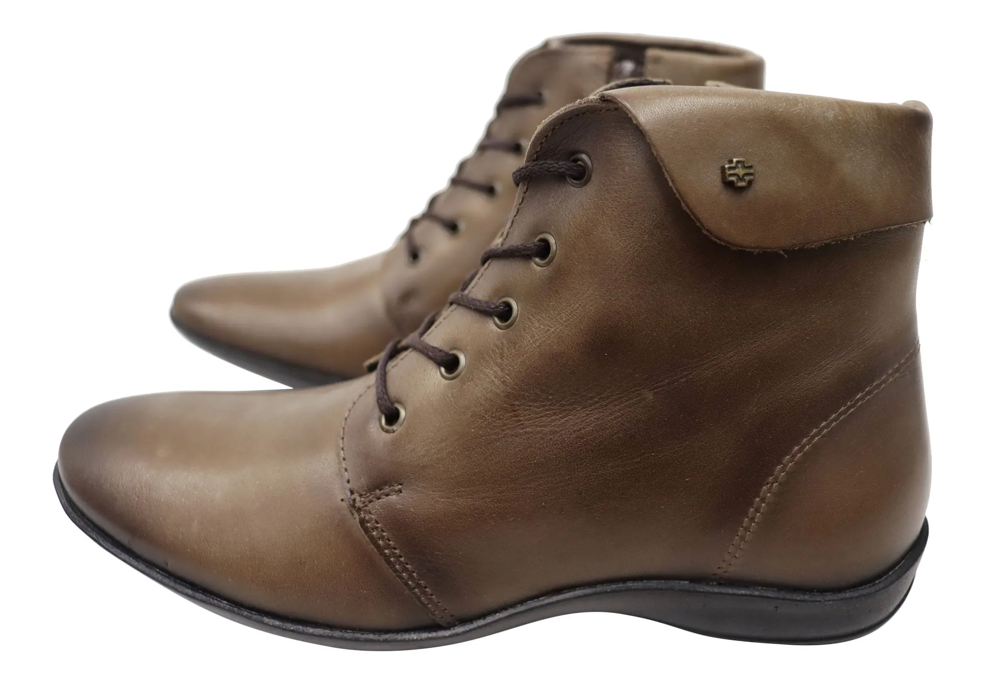 Perlatto Marie Damen Bequeme Leder Knöchelstiefel Hergestellt in Brasilien Perlatto Schuhe