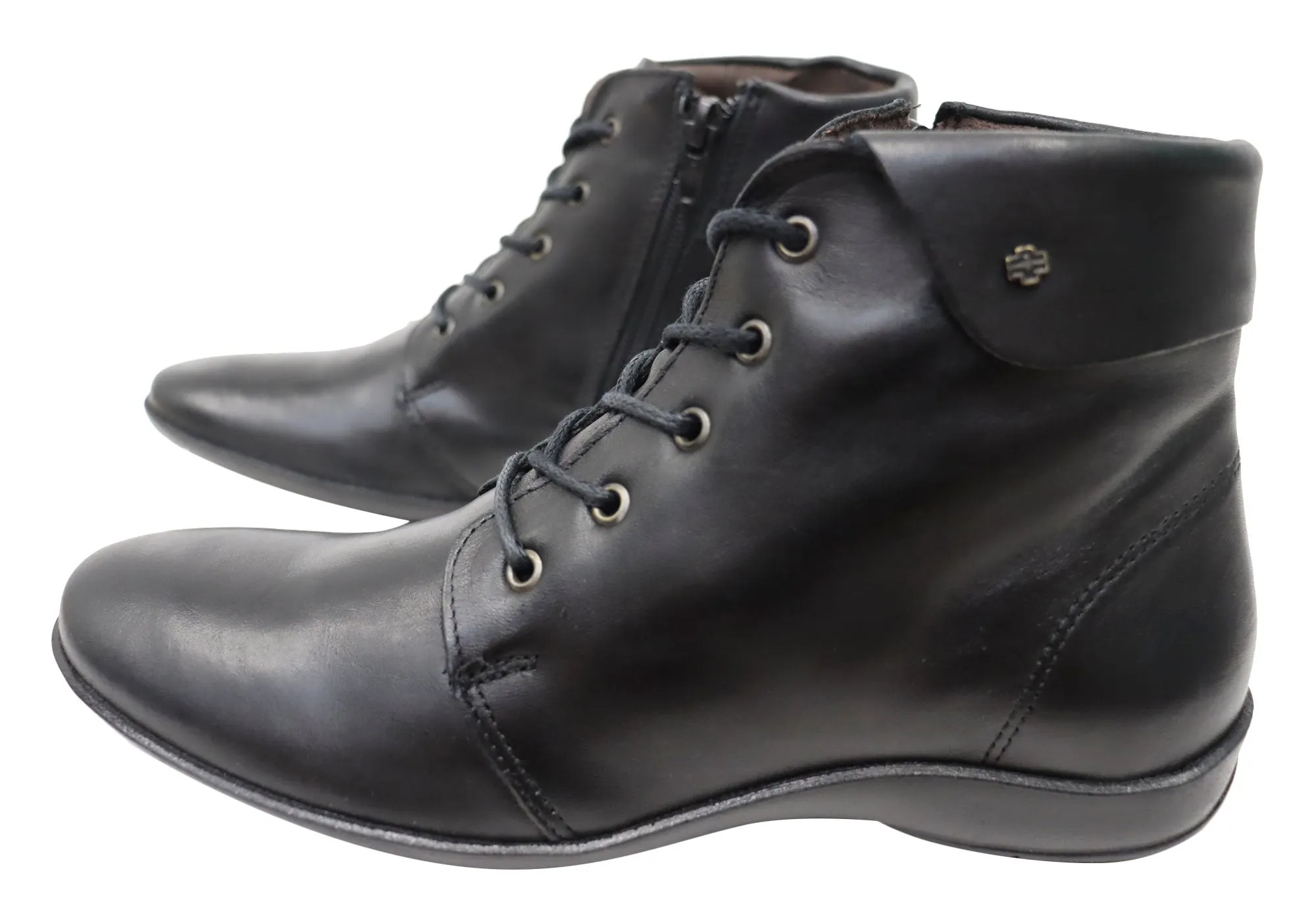Perlatto Marie Damen Bequeme Leder Knöchelstiefel Hergestellt in Brasilien Perlatto Schuhe