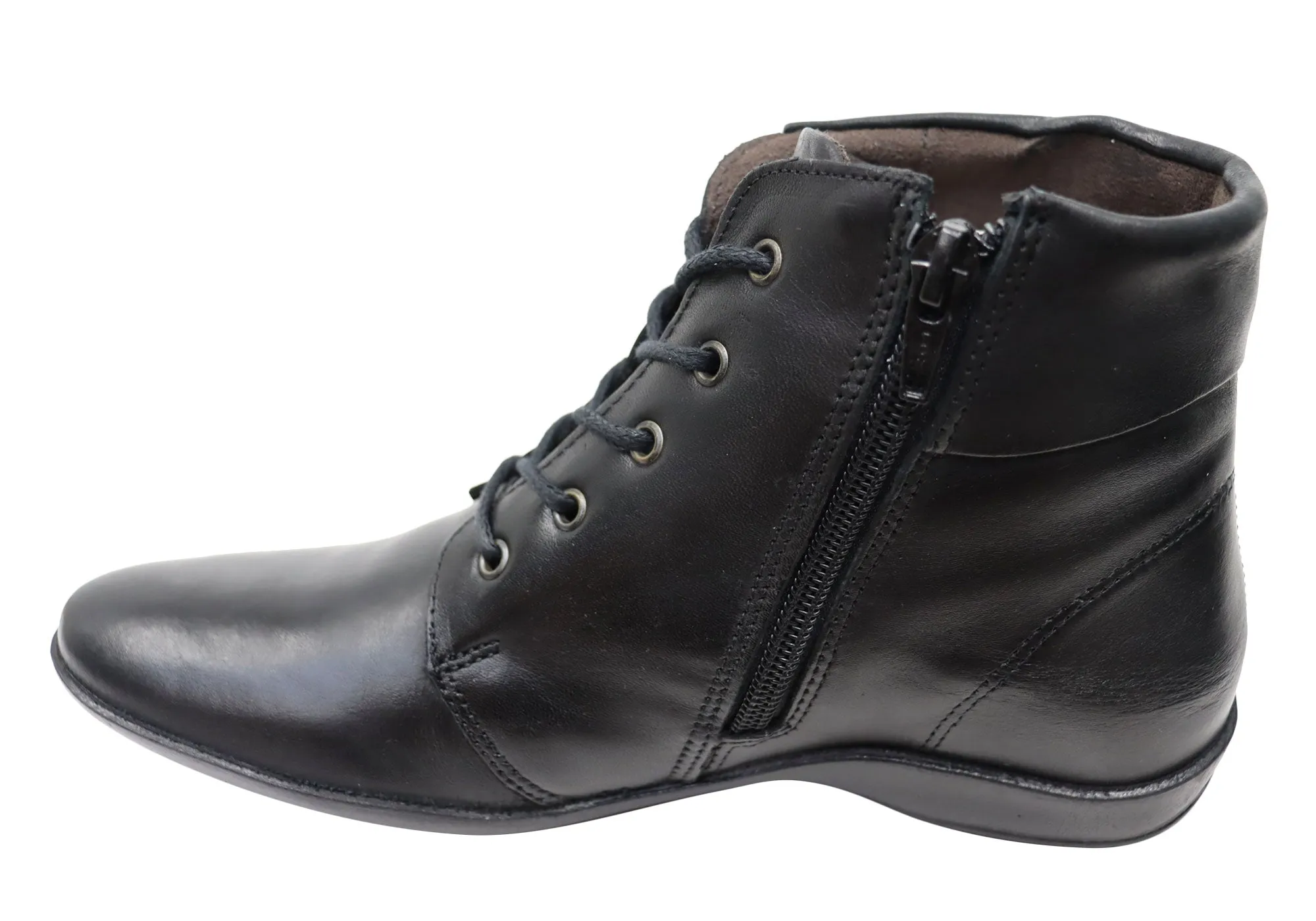 Perlatto Marie Damen Bequeme Leder Knöchelstiefel Hergestellt in Brasilien Perlatto Schuhe
