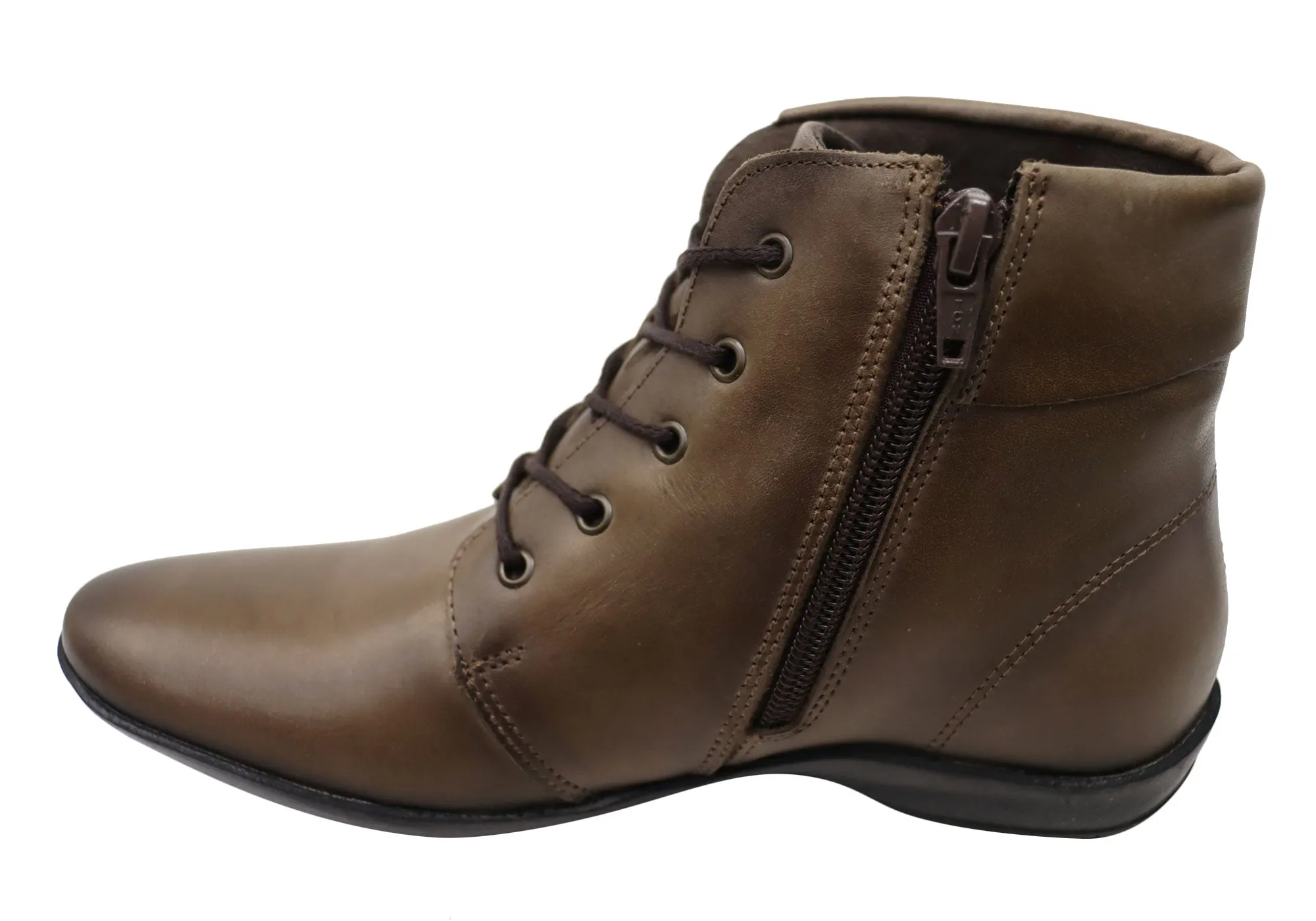 Perlatto Marie Damen Bequeme Leder Knöchelstiefel Hergestellt in Brasilien Perlatto Schuhe