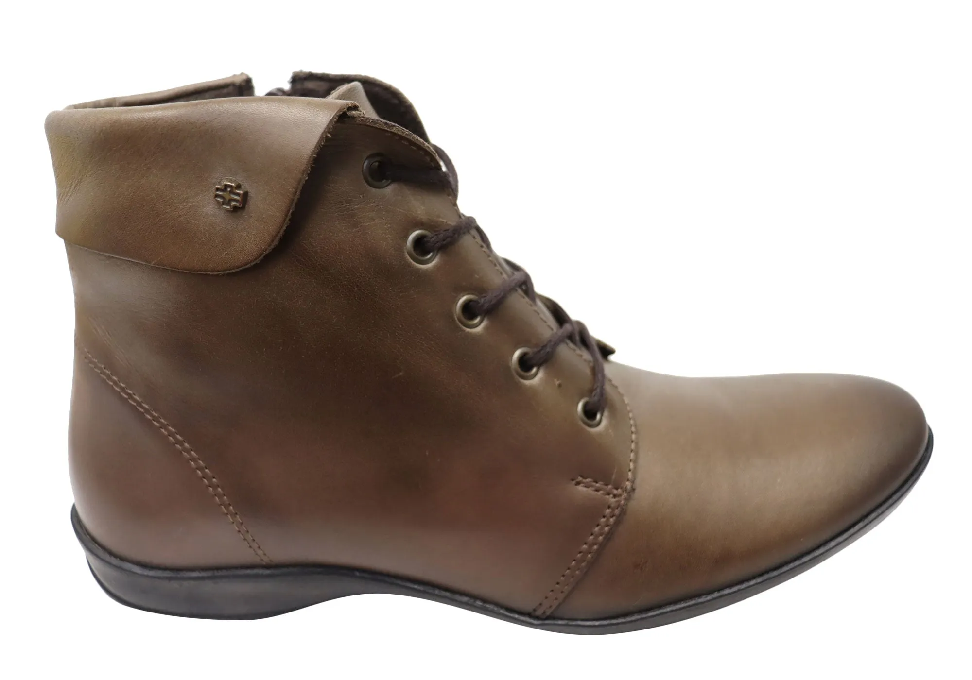Perlatto Marie Damen Bequeme Leder Knöchelstiefel Hergestellt in Brasilien Perlatto Schuhe