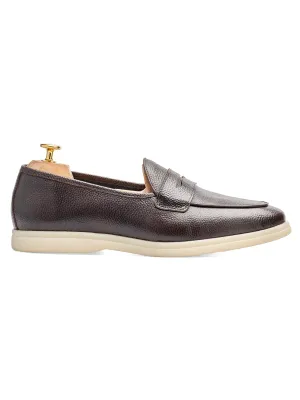 Pietro Belgian Loafer - Kaffee-Pebble-Grain-Leder (Soflex-Sohle)
