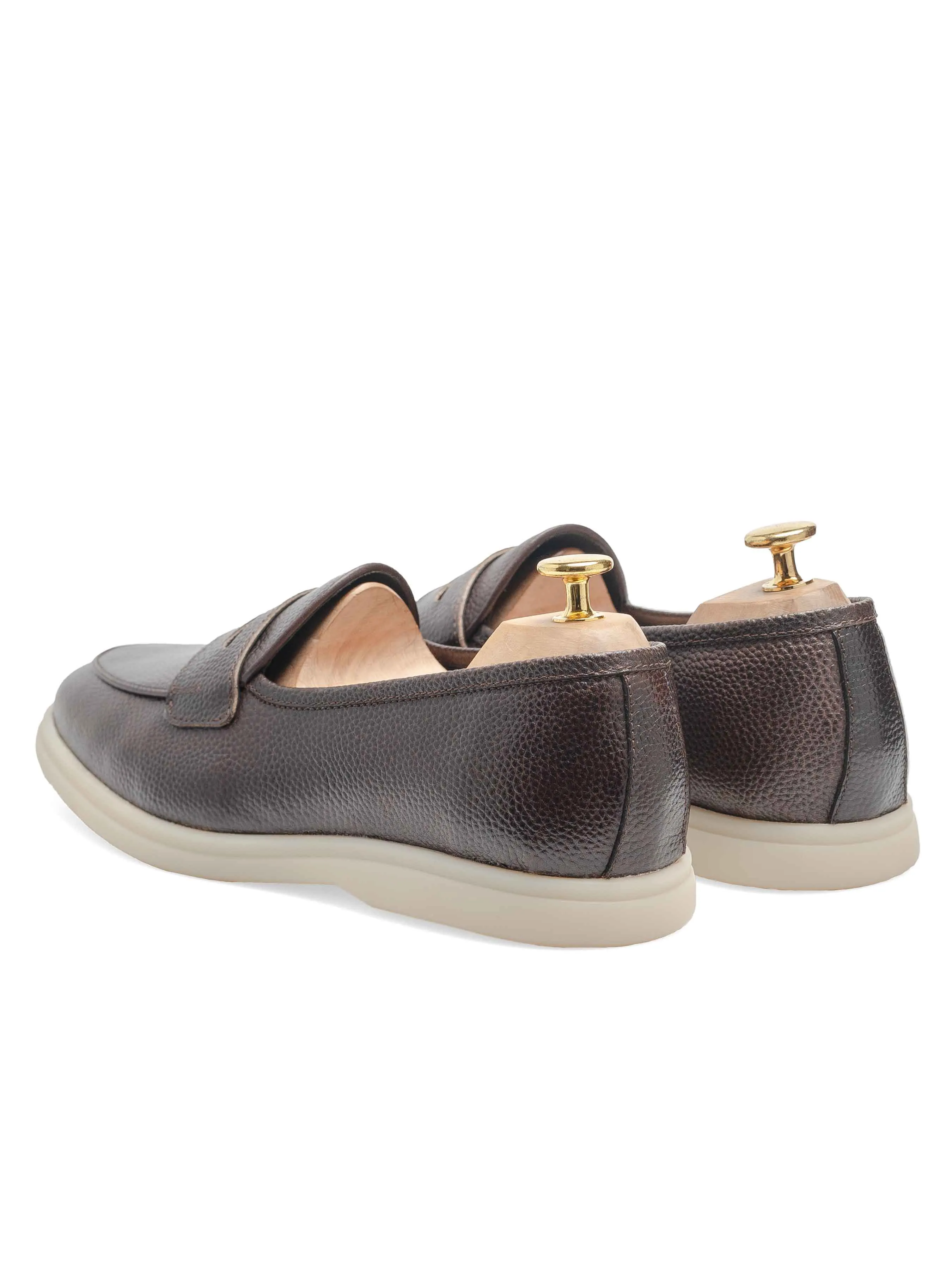 Pietro Belgian Loafer - Kaffee-Pebble-Grain-Leder (Soflex-Sohle)