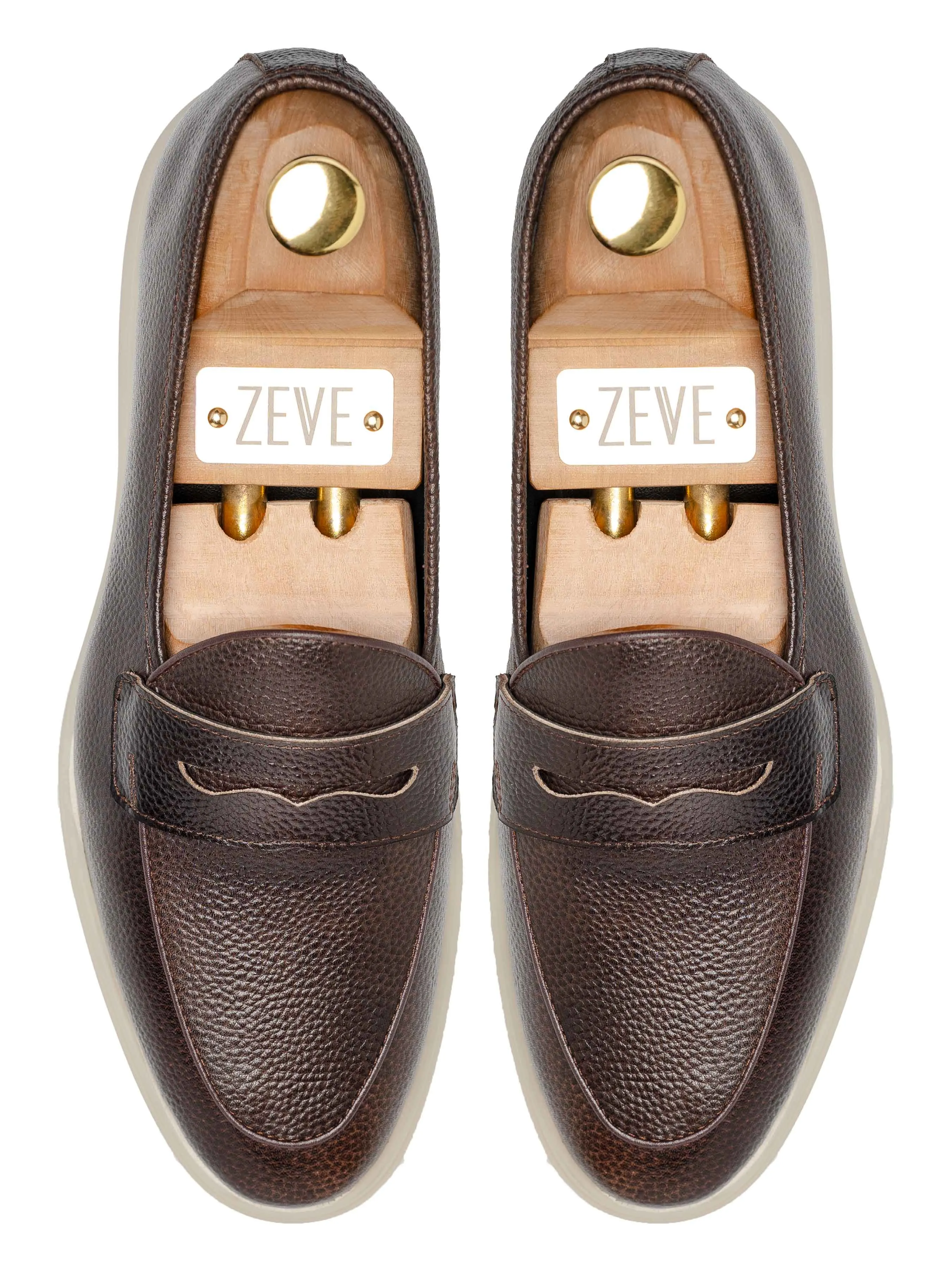 Pietro Belgian Loafer - Kaffee-Pebble-Grain-Leder (Soflex-Sohle)