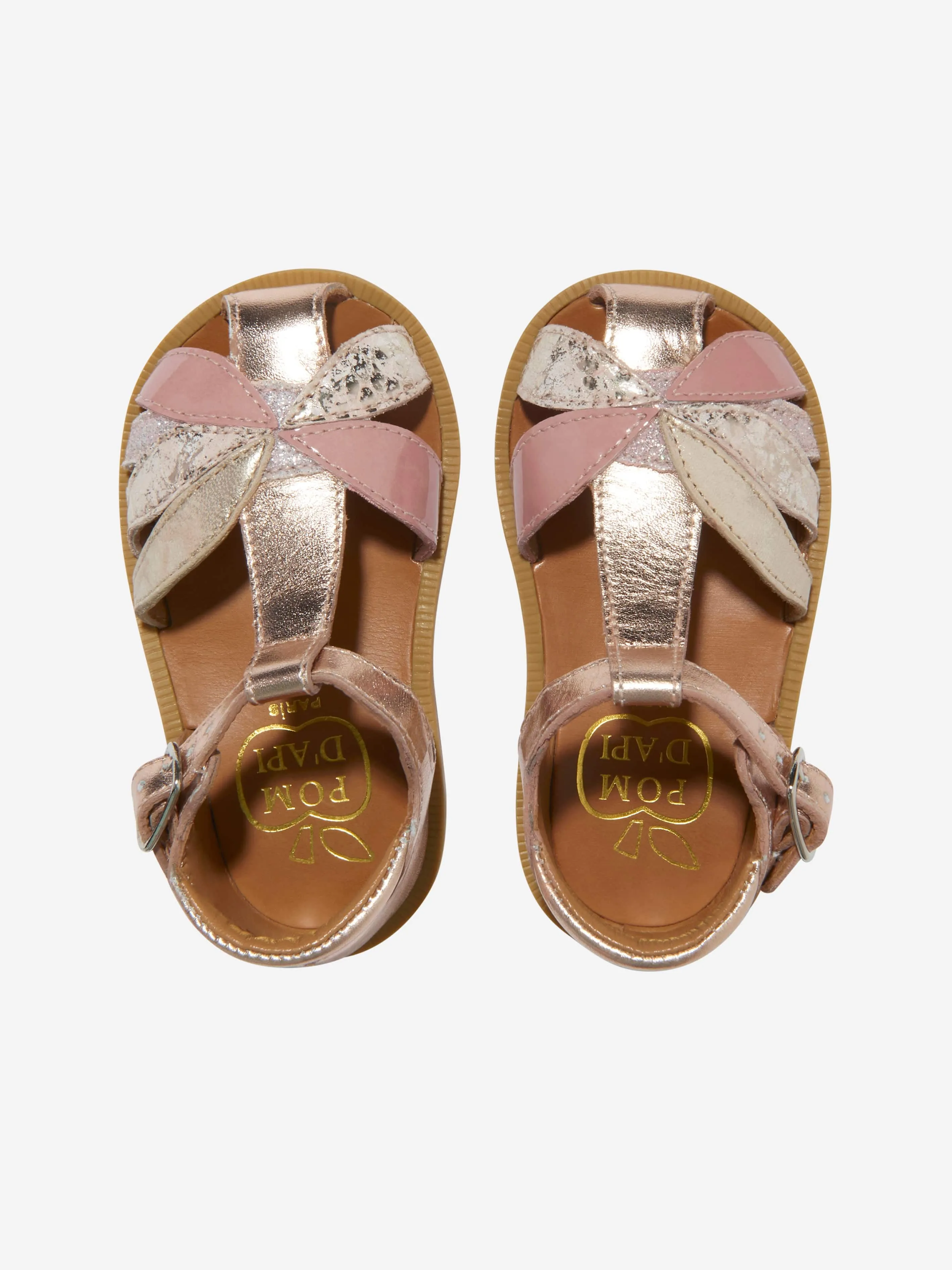 Pom D'Api Mädchen Leder Poppy Oto Sandalen in Rosa