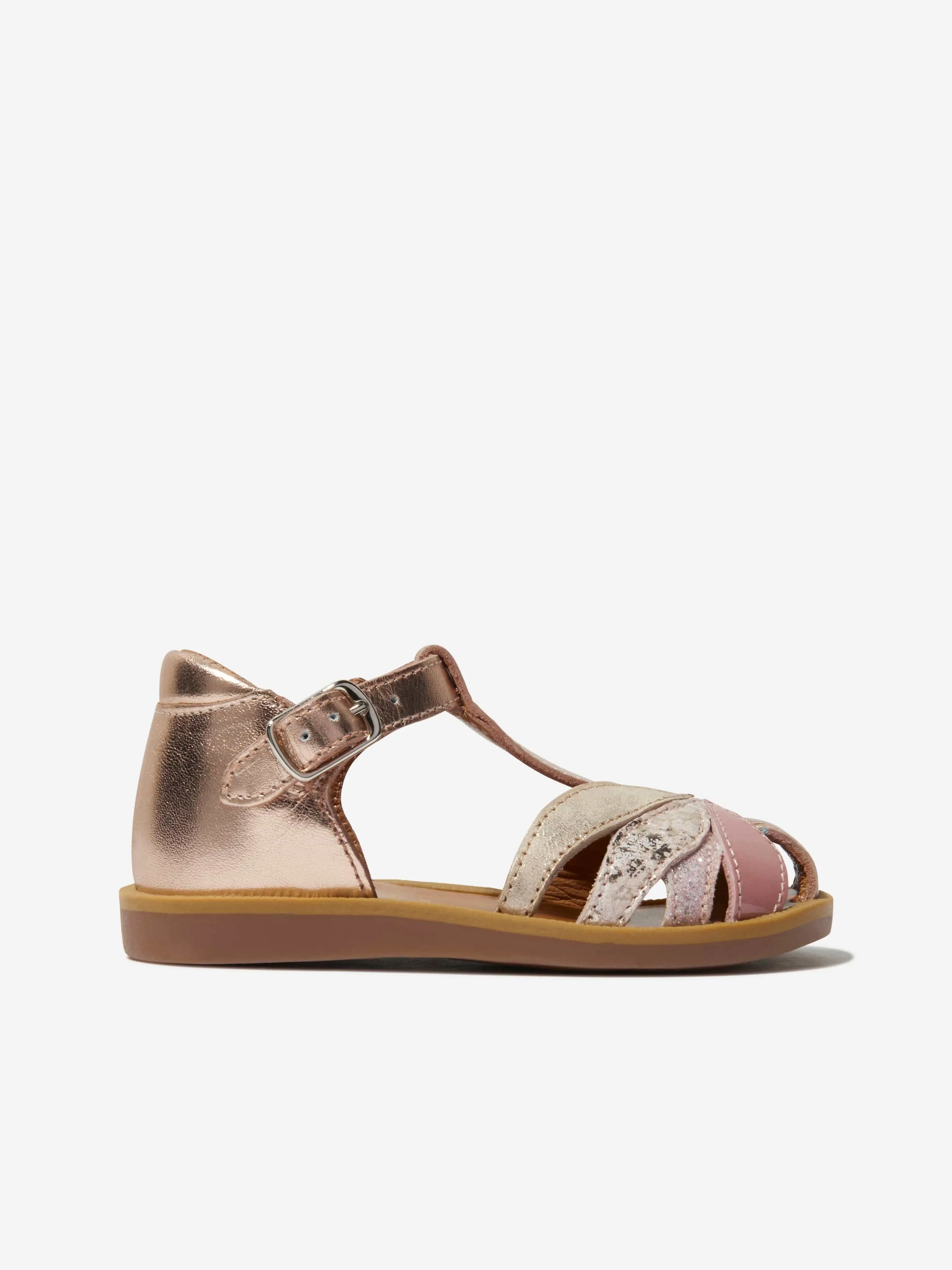 Pom D'Api Mädchen Leder Poppy Oto Sandalen in Rosa