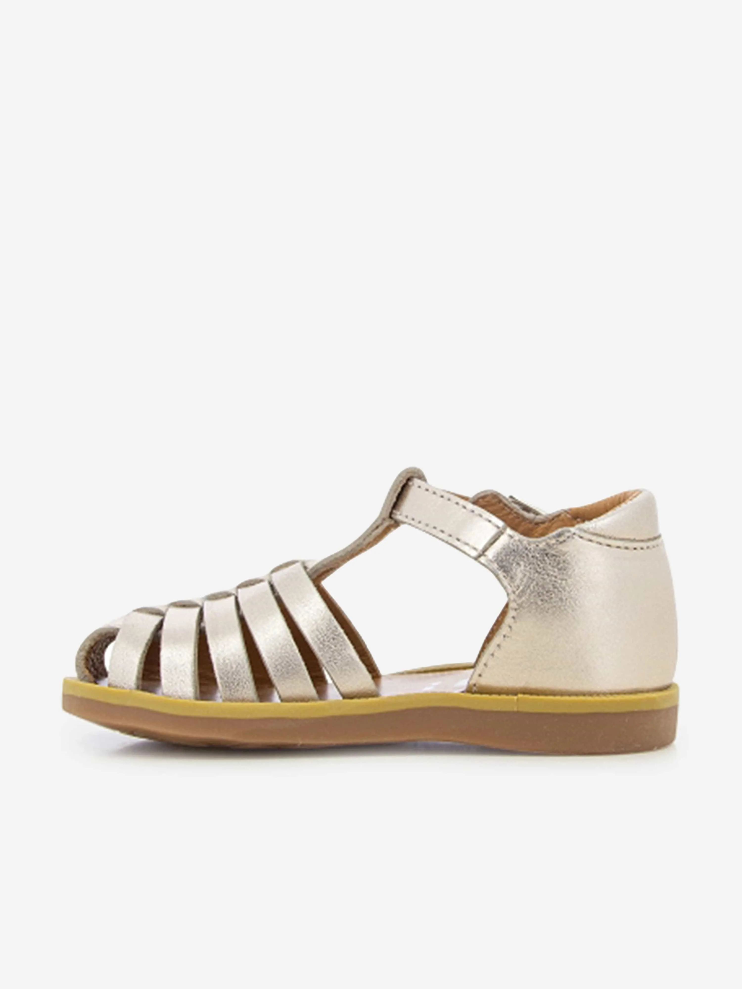 Pom D'Api Mädchen Leder Poppy Pitti Sandalen in Gold