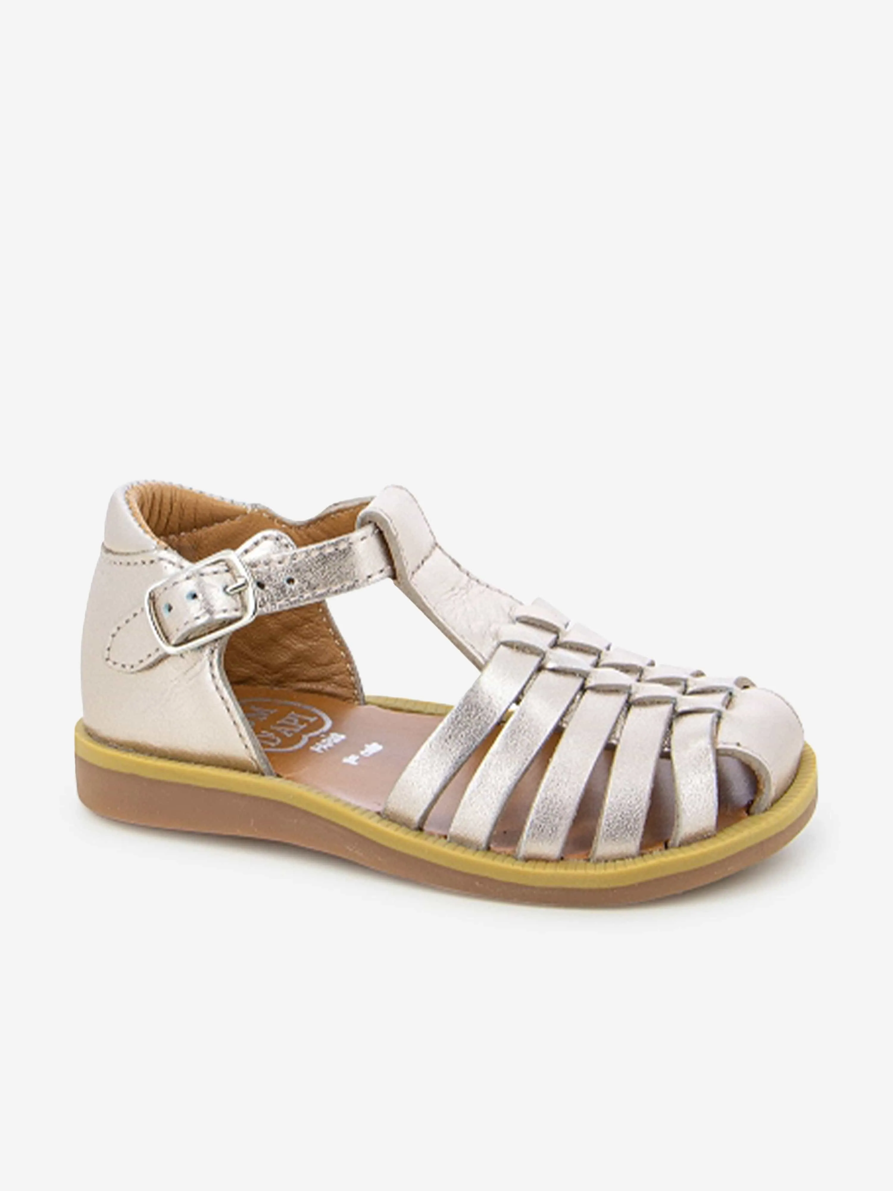 Pom D'Api Mädchen Leder Poppy Pitti Sandalen in Gold