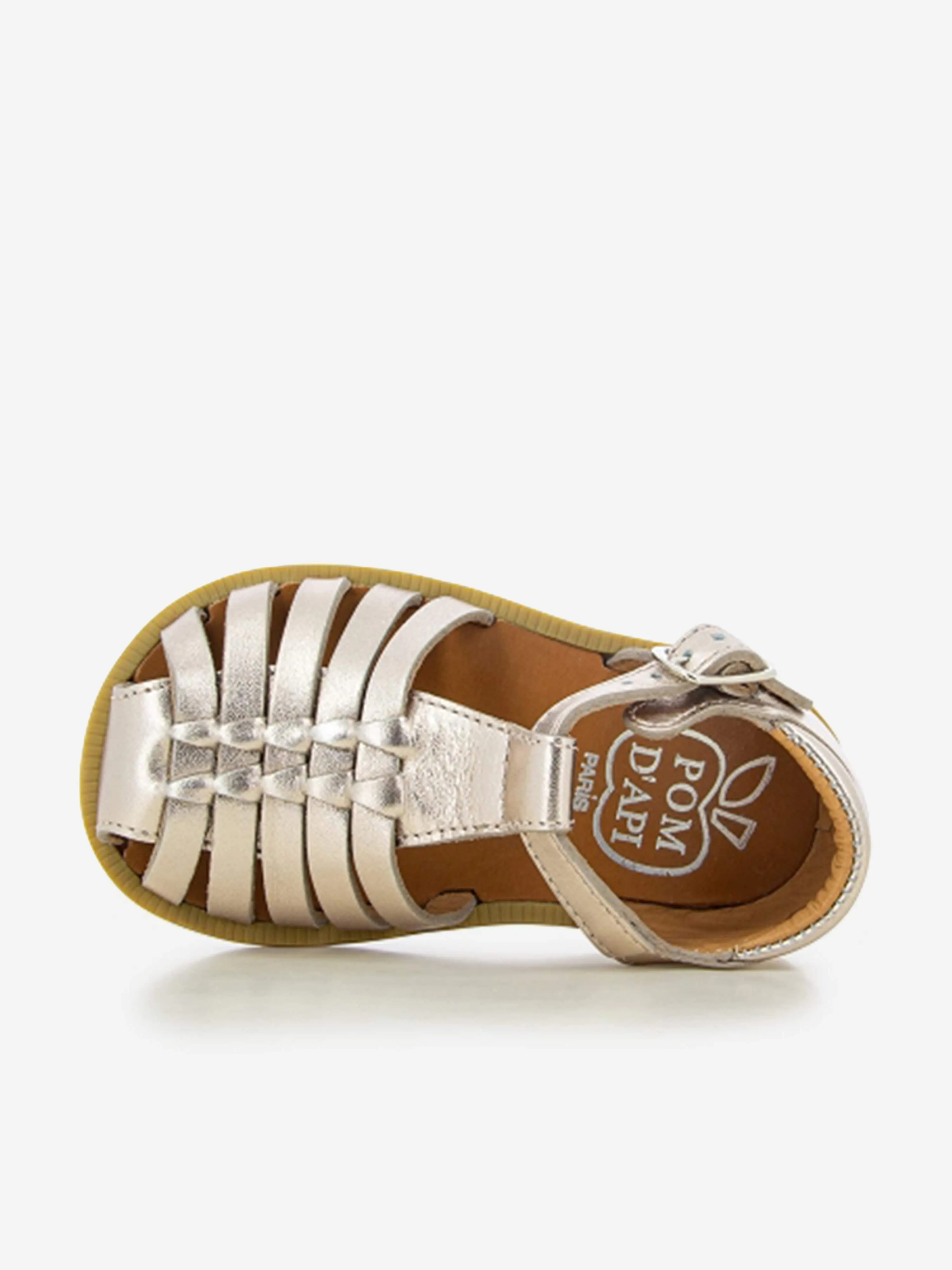Pom D'Api Mädchen Leder Poppy Pitti Sandalen in Gold