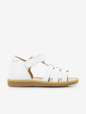 Pom D'Api Mädchen Leder Poppy Riemchen Sandalen in Weiß