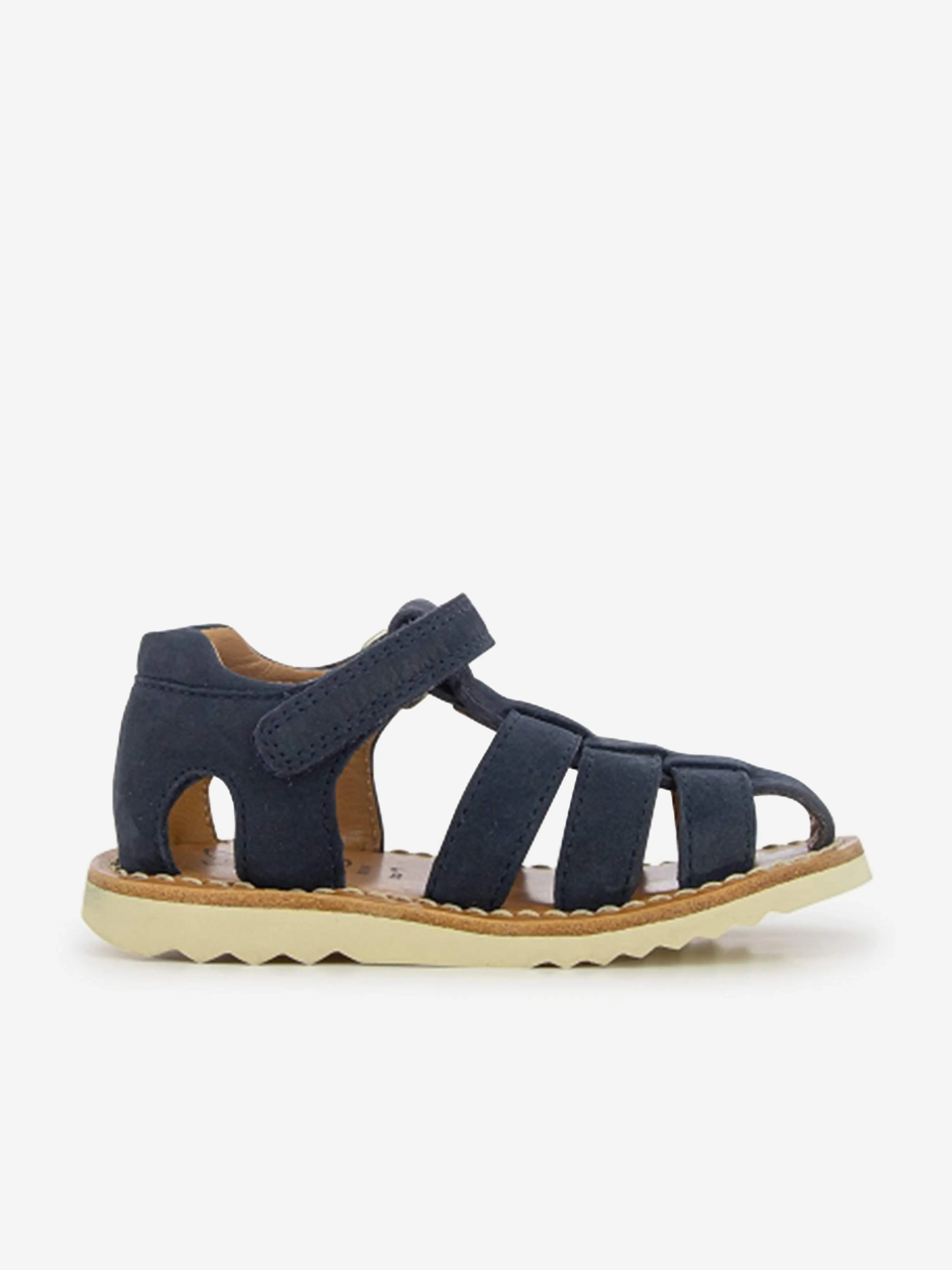 Pom D'Api Kids Leder Waff Papy Sandalen in Marineblau