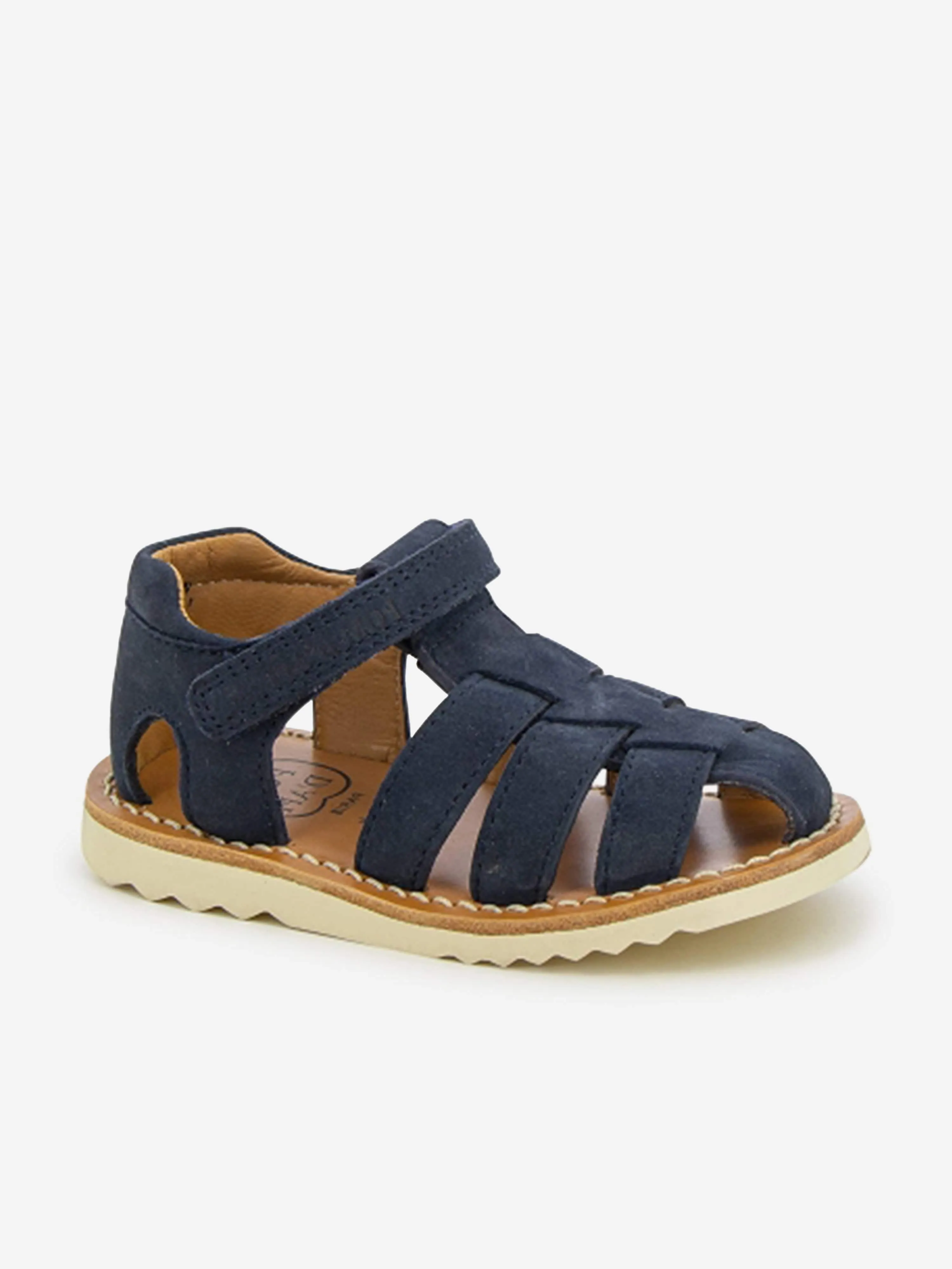 Pom D'Api Kids Leder Waff Papy Sandalen in Marineblau