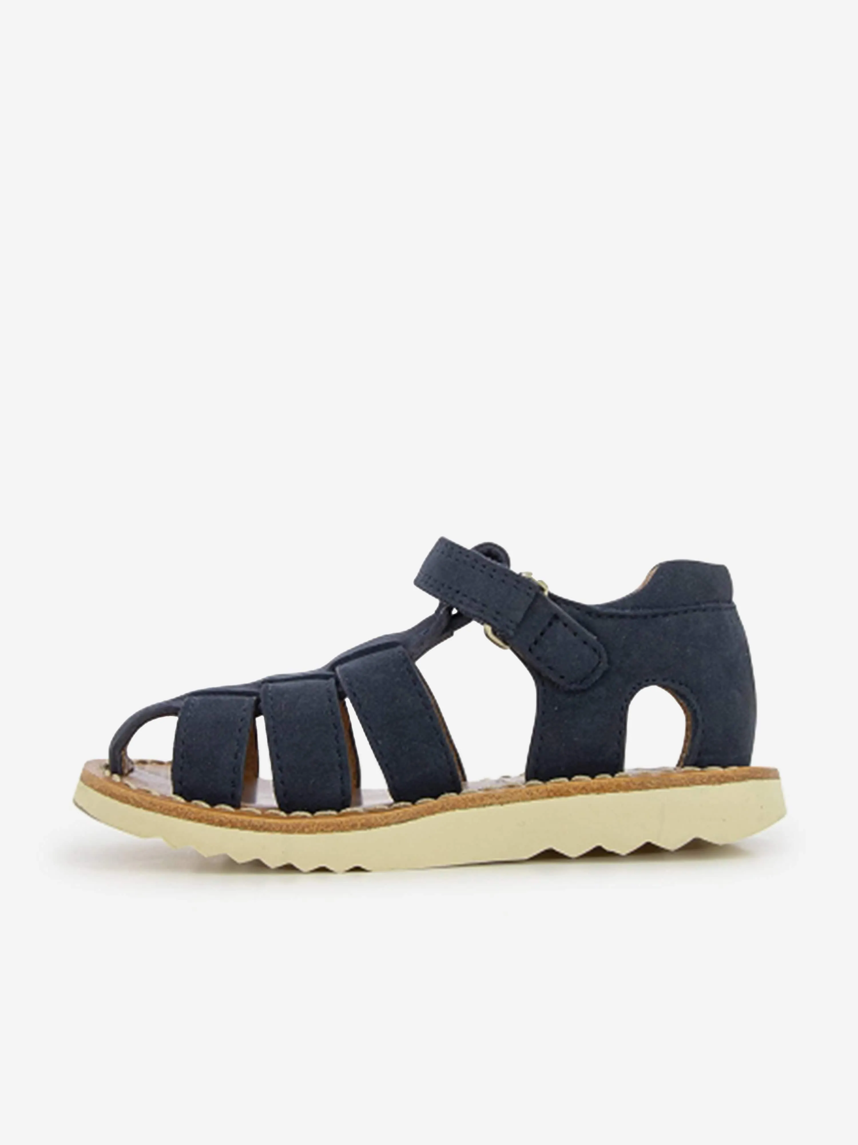 Pom D'Api Kids Leder Waff Papy Sandalen in Marineblau