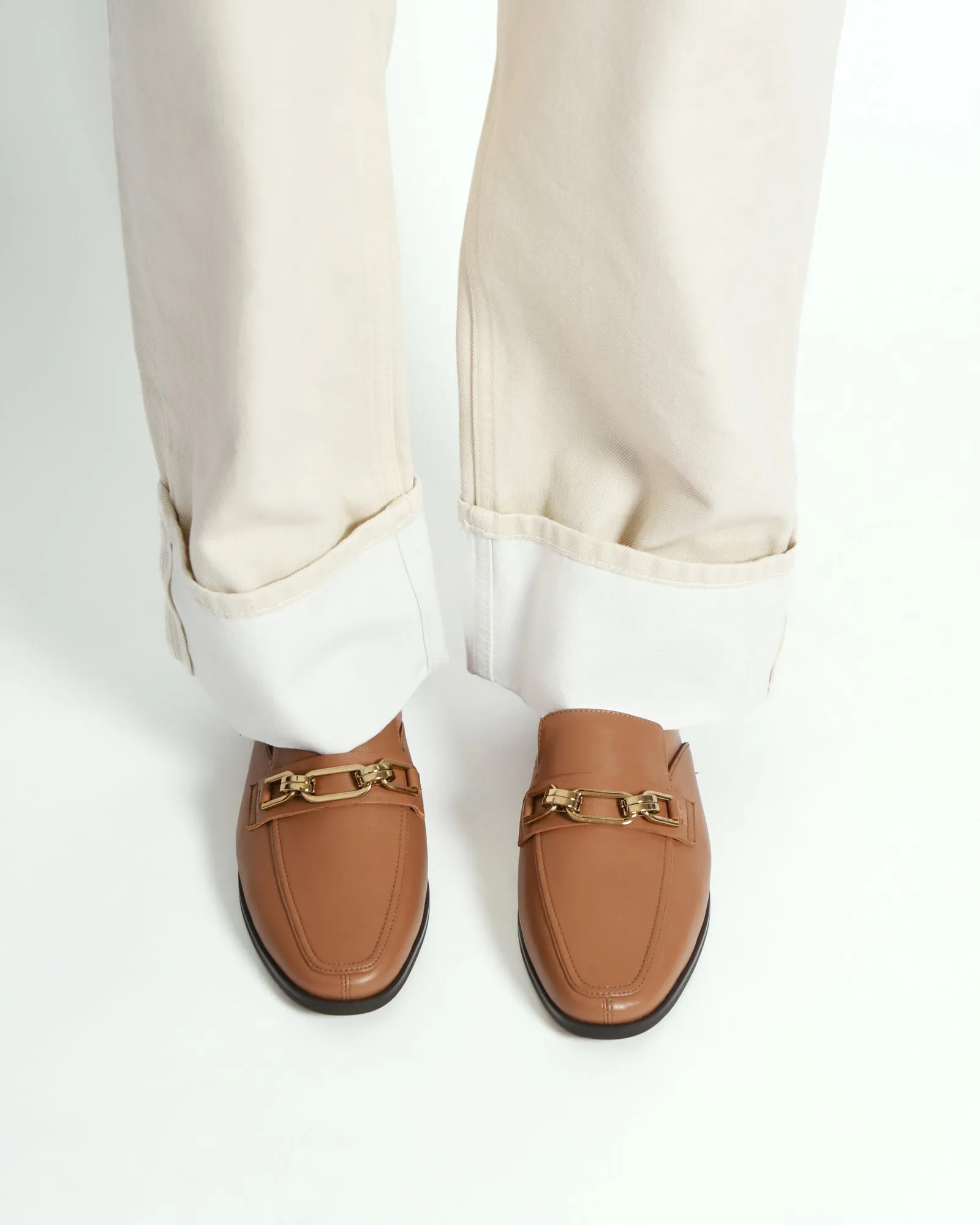 REIGN LOAFERS ECHTES BRAUNES LEDER