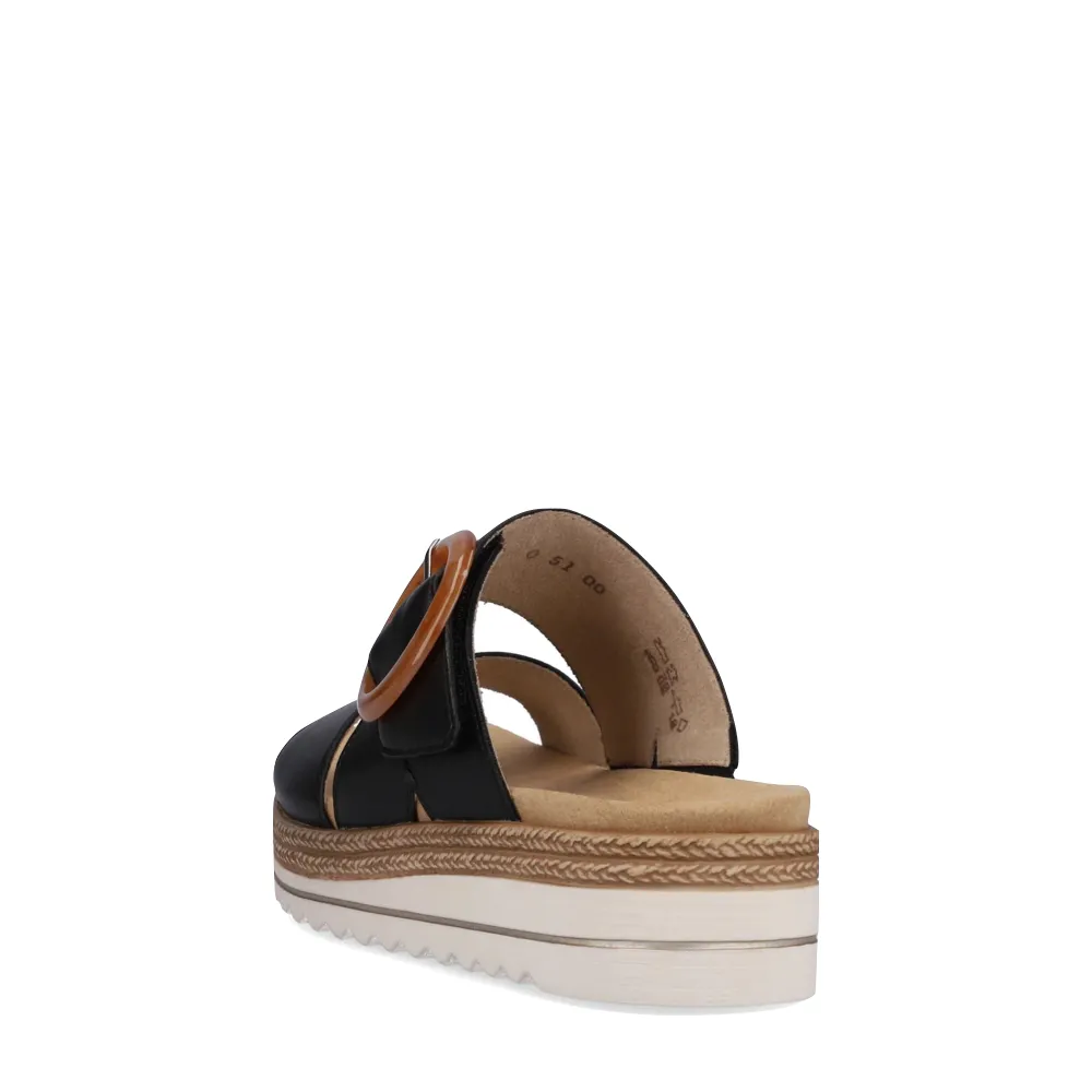 Remonte Damen Jocelyn 51 Plateau-Sandale in Schwarz