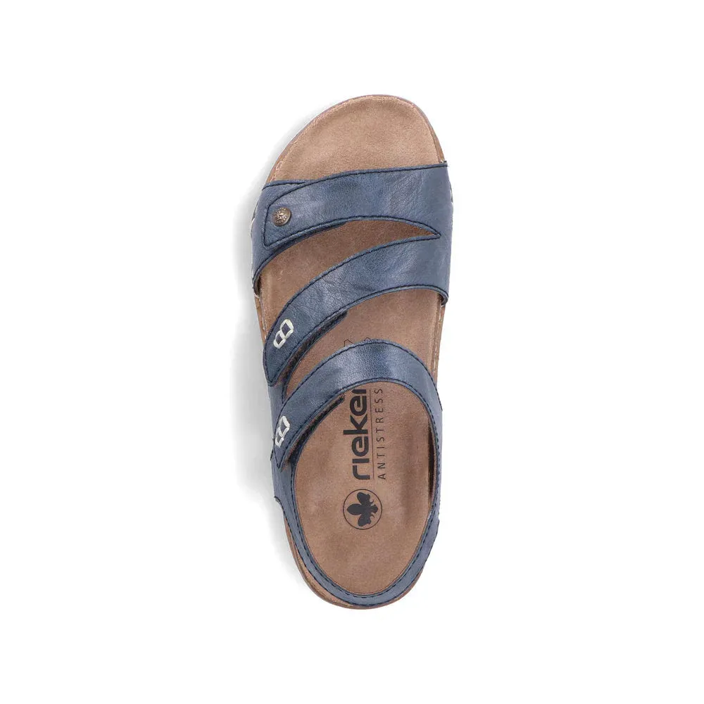 Rieker Schuhe 61402-12 Blau mit Klettverschluss