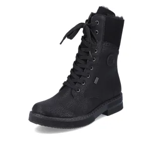 Rieker Schuhe 72048-01 Schwarz Reißverschluss/Schnürung RTex