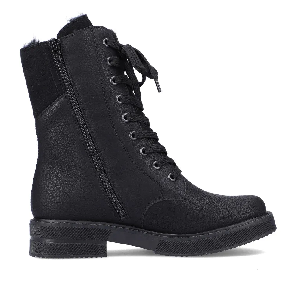 Rieker Schuhe 72048-01 Schwarz Reißverschluss/Schnürung RTex