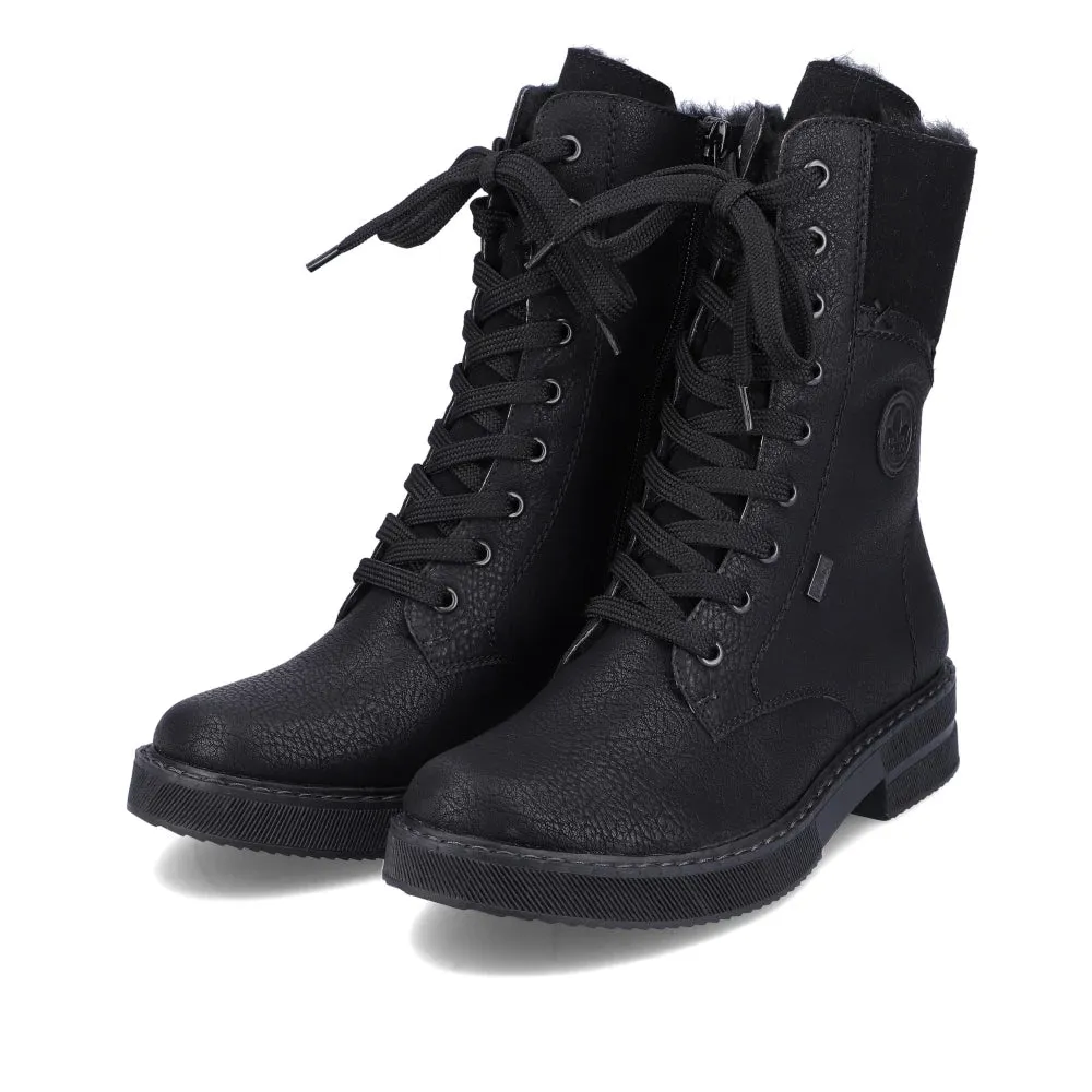 Rieker Schuhe 72048-01 Schwarz Reißverschluss/Schnürung RTex
