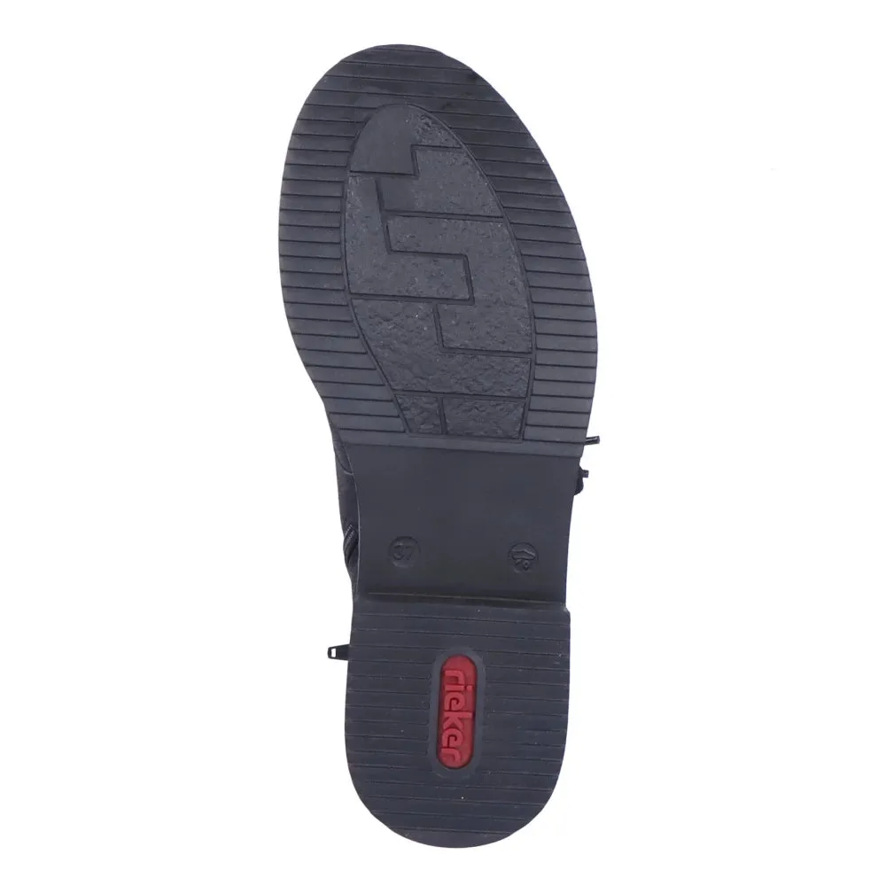 Rieker Schuhe 72048-01 Schwarz Reißverschluss/Schnürung RTex