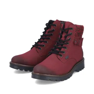 Rieker Schuhe 73225-35 Bordeaux Strickbund Schnür-/Reißverschluss RTex