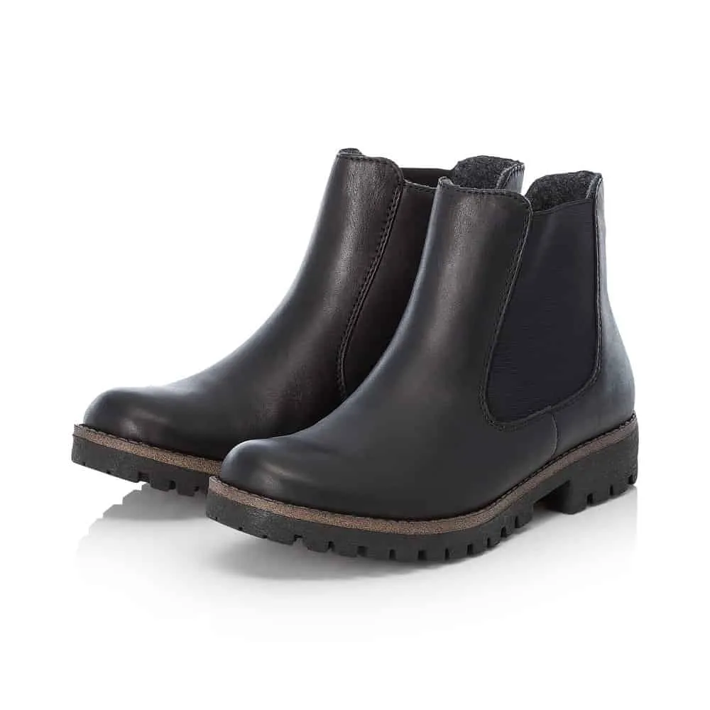 Rieker Schuhe 78570-00 Chelsea-Stiefel mit Reißverschluss in Schwarz