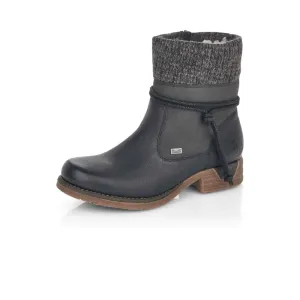 Rieker Schuhe 79688-00 Schwarz Gestrickter Bund RTex