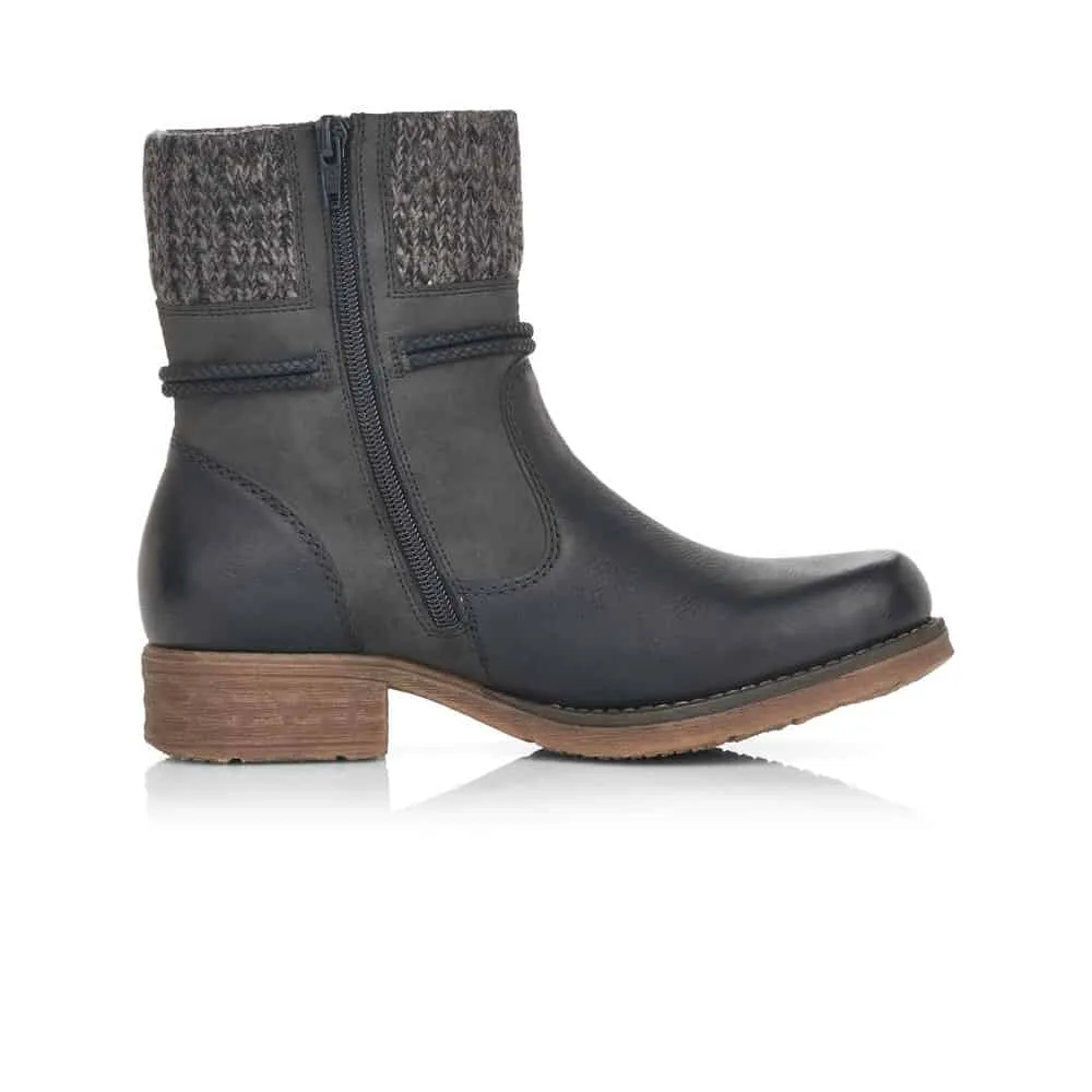 Rieker Schuhe 79688-00 Schwarz Gestrickter Bund RTex