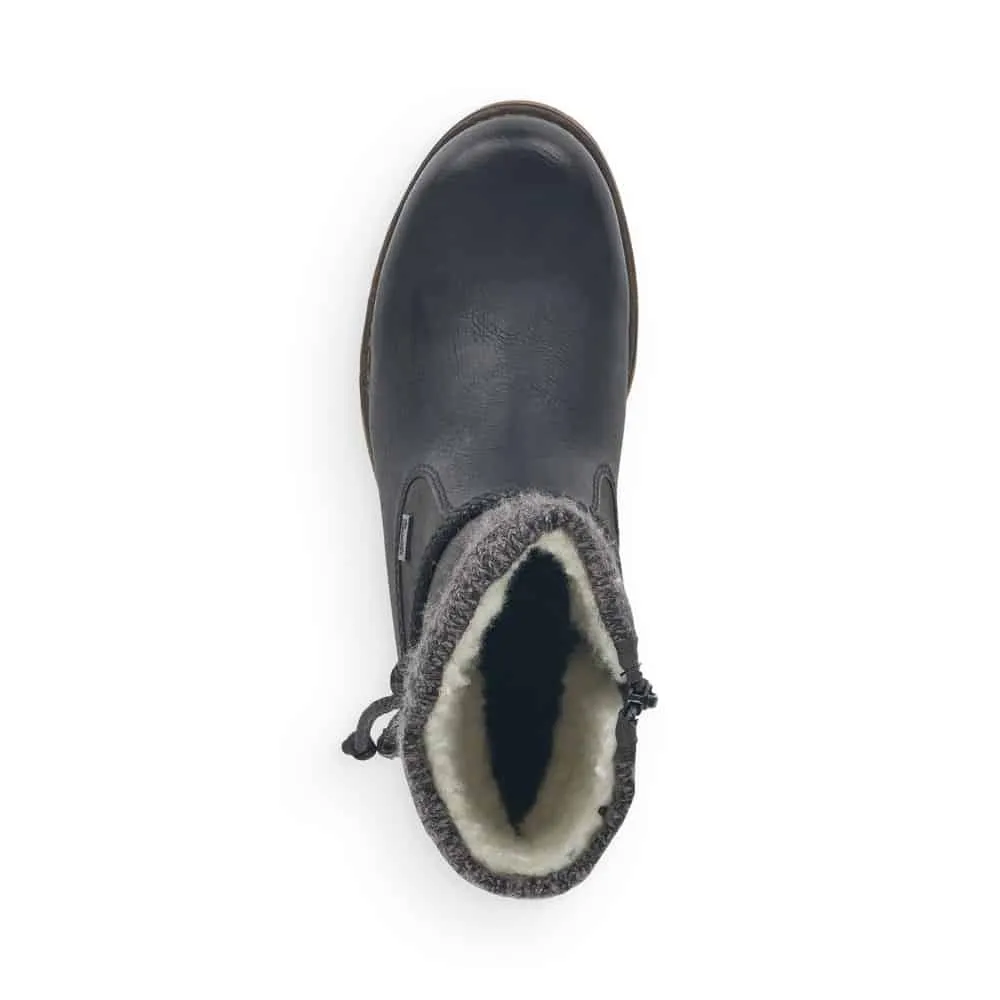 Rieker Schuhe 79688-00 Schwarz Gestrickter Bund RTex